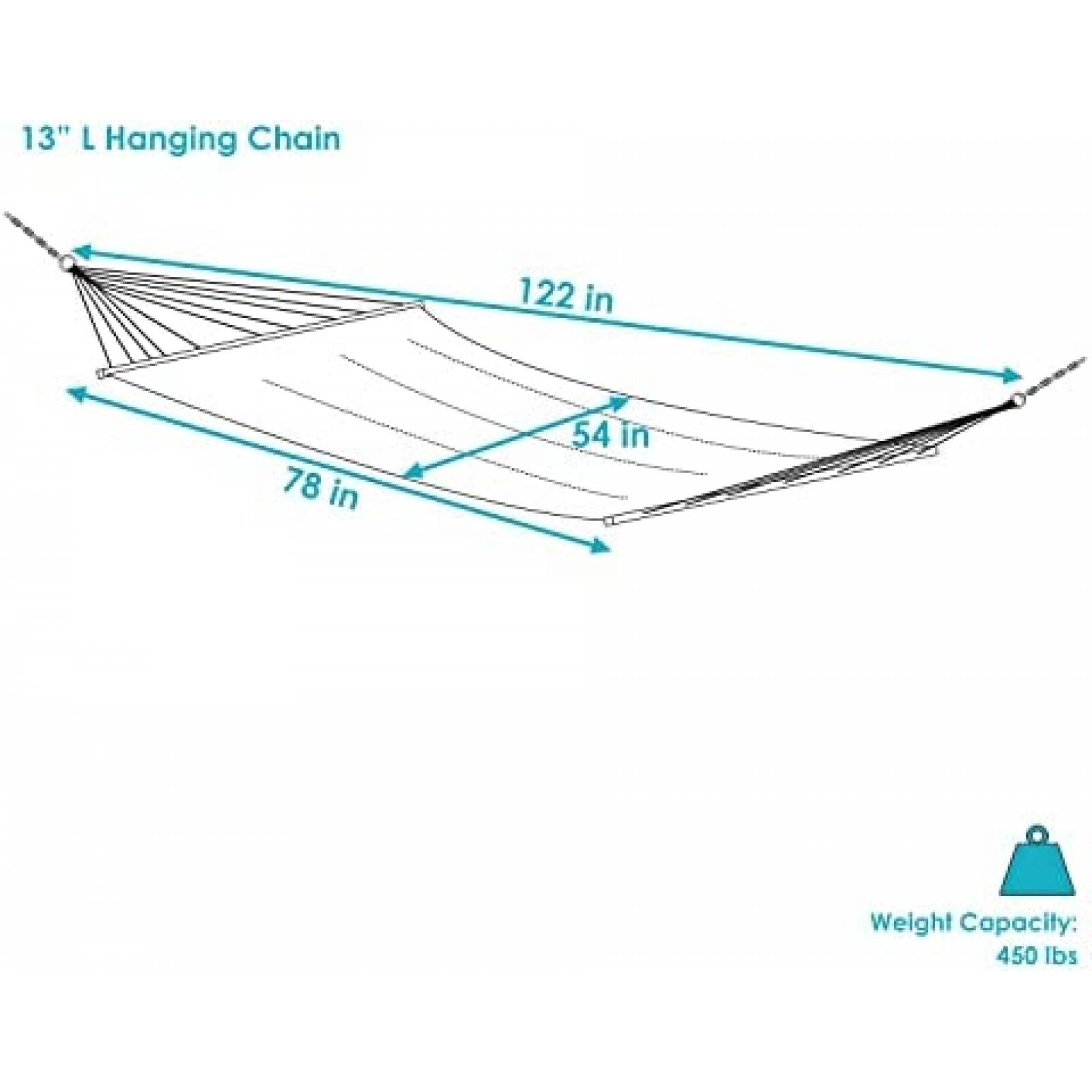 Hamaca Pegable Sunnydaze Barras Esparcidoras de Bambu