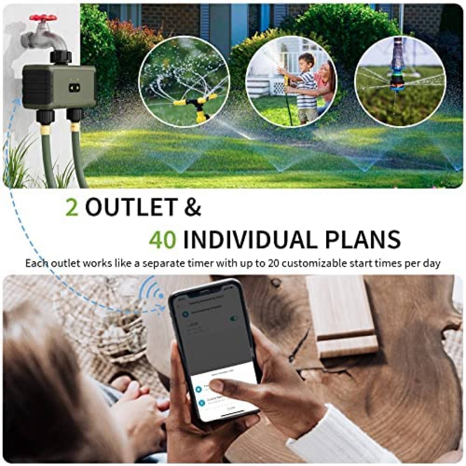 Temporizador De Riego WiFi Diivoo Programable -Verde