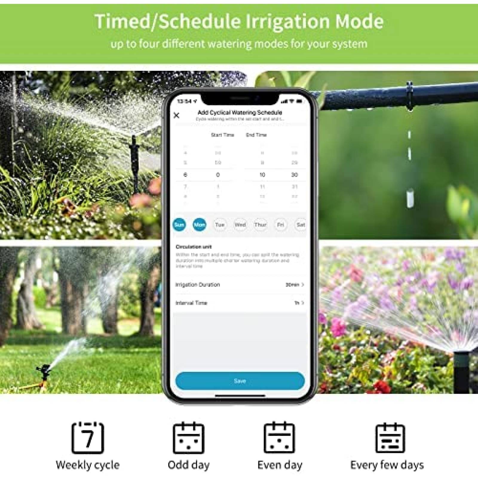 Temporizador De Riego WiFi Diivoo Programable -Verde