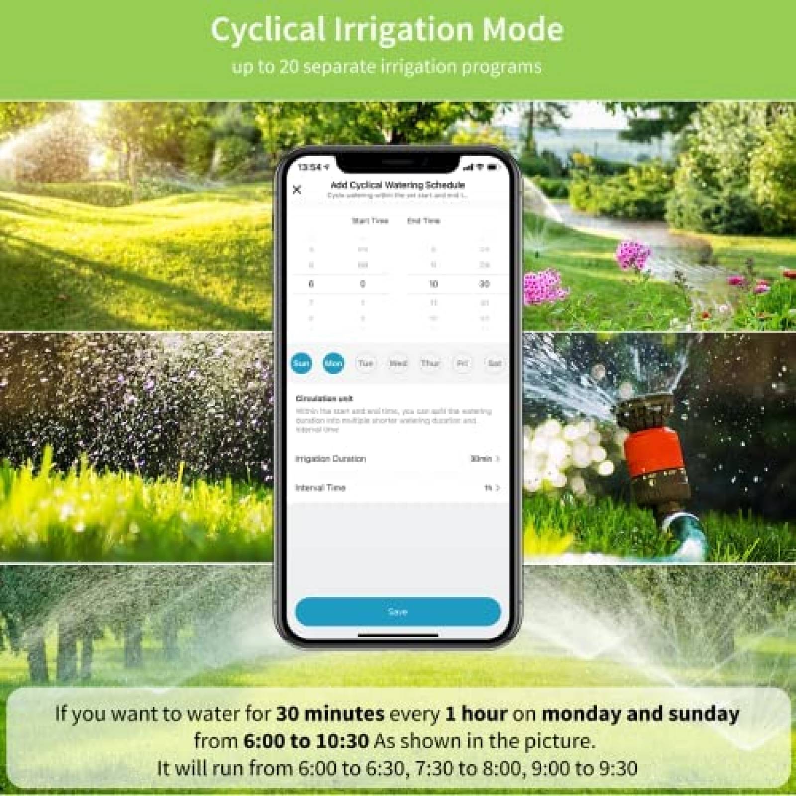 Temporizador De Riego WiFi Diivoo Programable -Verde