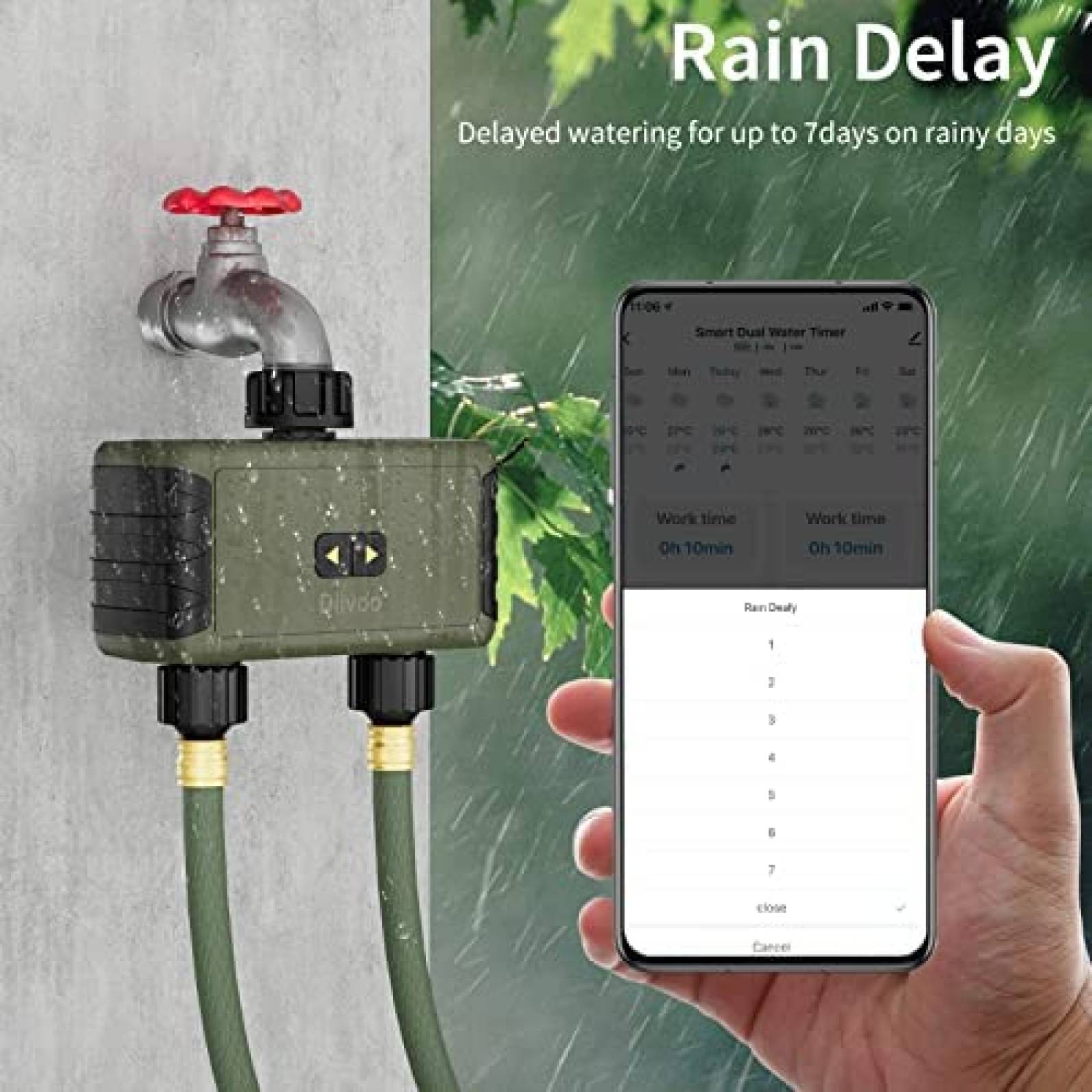 Temporizador De Riego WiFi Diivoo Programable -Verde