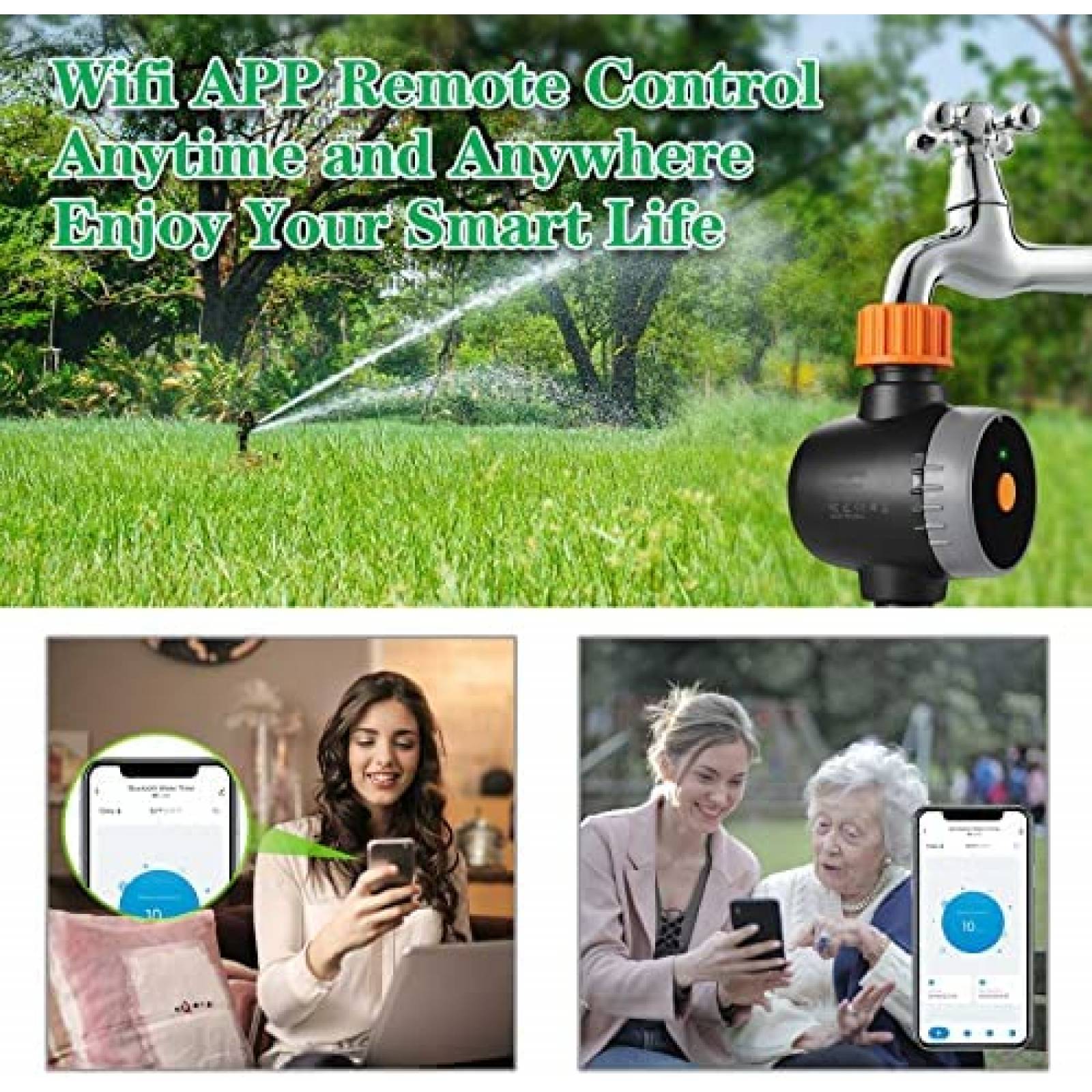 Temporizador De Riego WiFi Johgee Programable -Negro