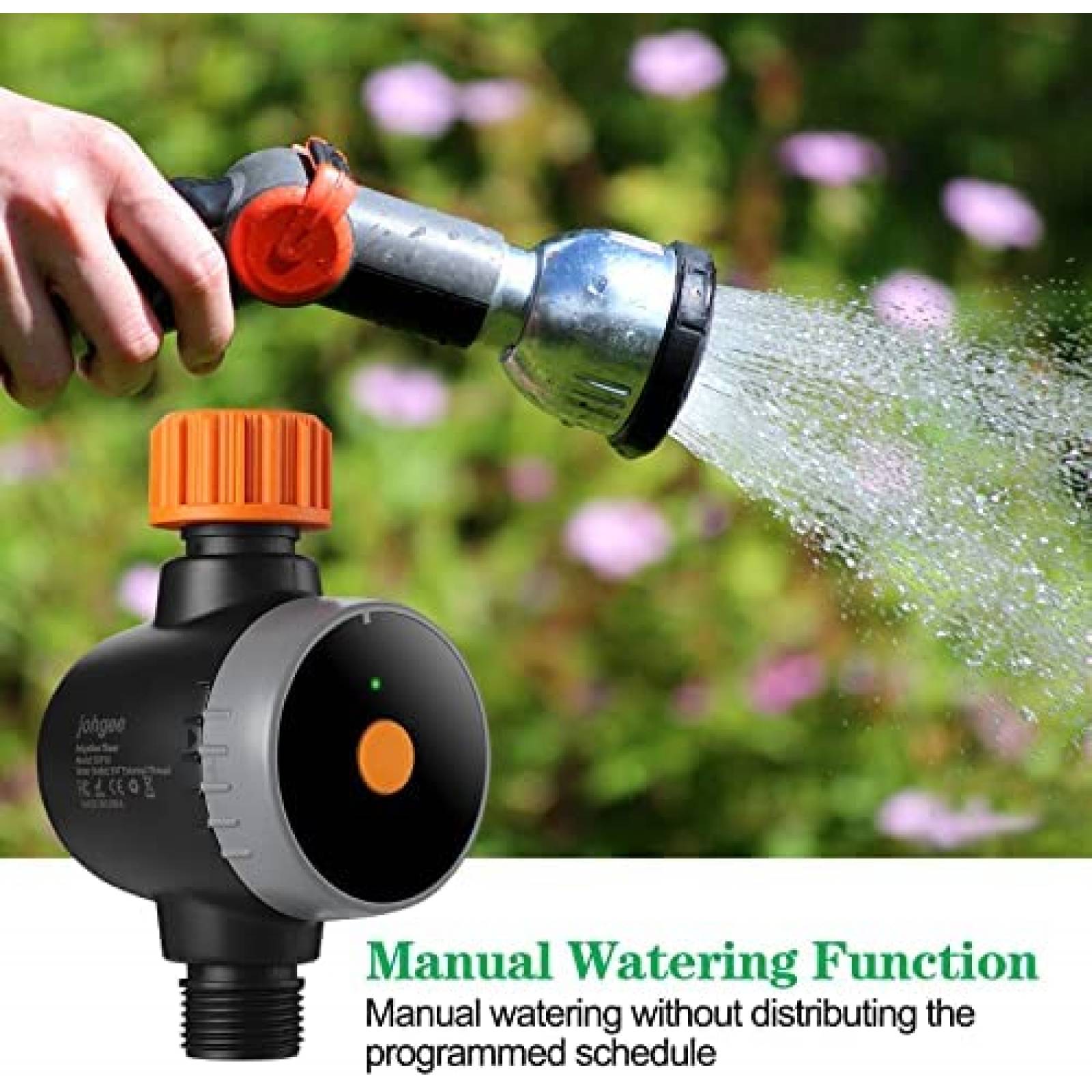 Temporizador De Riego WiFi Johgee Programable -Negro