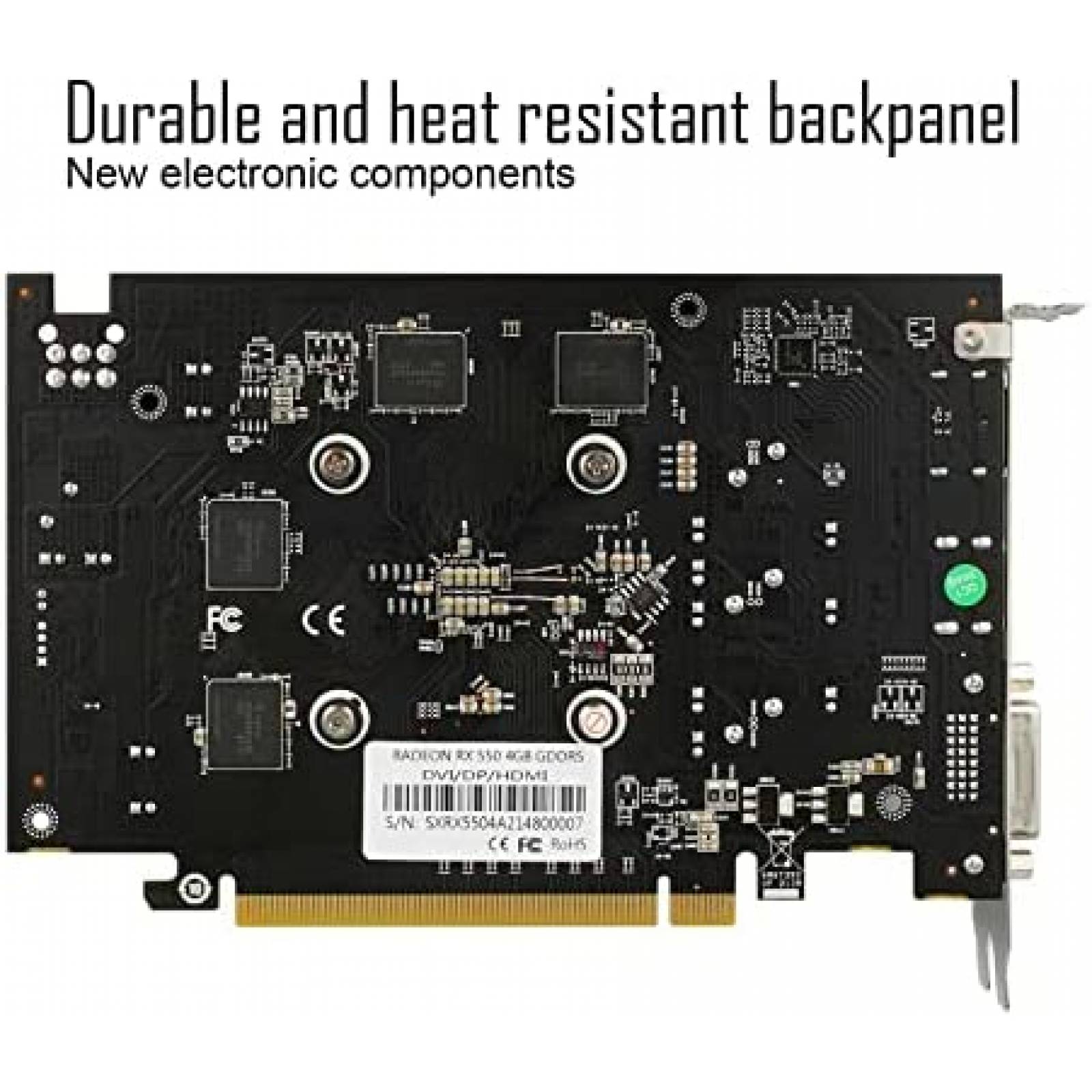 Tarjeta Grafica SAPLOS Radeon RX 550 4GB GDDR5 DP HDMI DVI-D