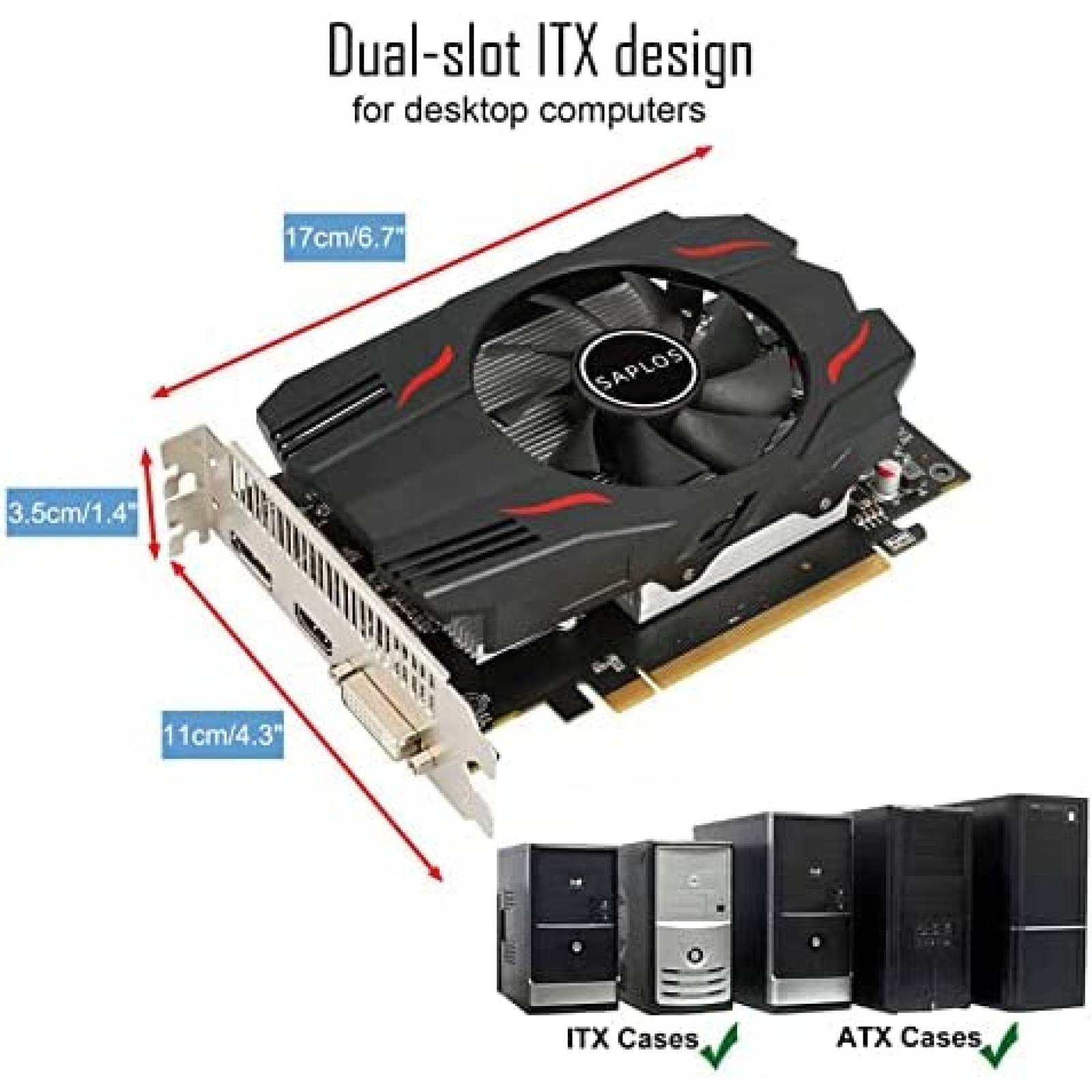 Tarjeta Grafica SAPLOS Radeon RX 550 4GB GDDR5 DP HDMI DVI-D
