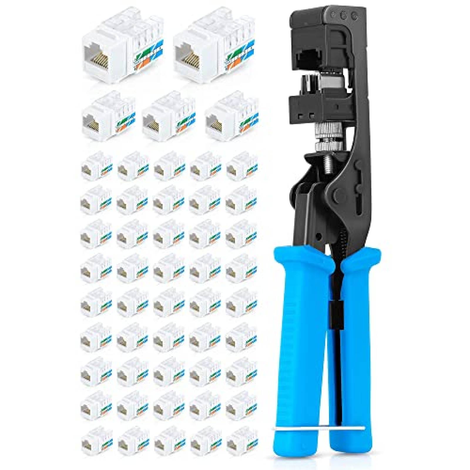 Pinza Ponchadora EMS Cat5e Conector Hembra RJ45 - Azul