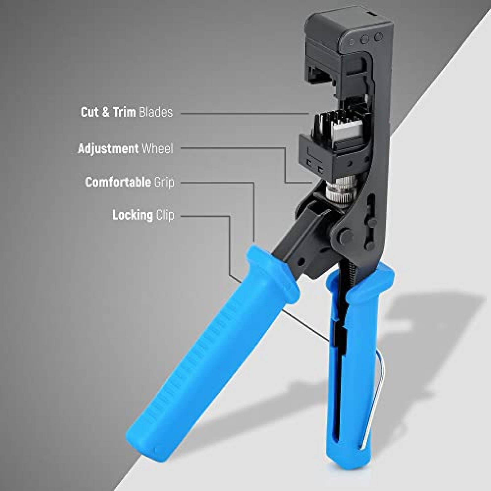 Pinza Ponchadora EMS Cat5e Conector Hembra RJ45 - Azul