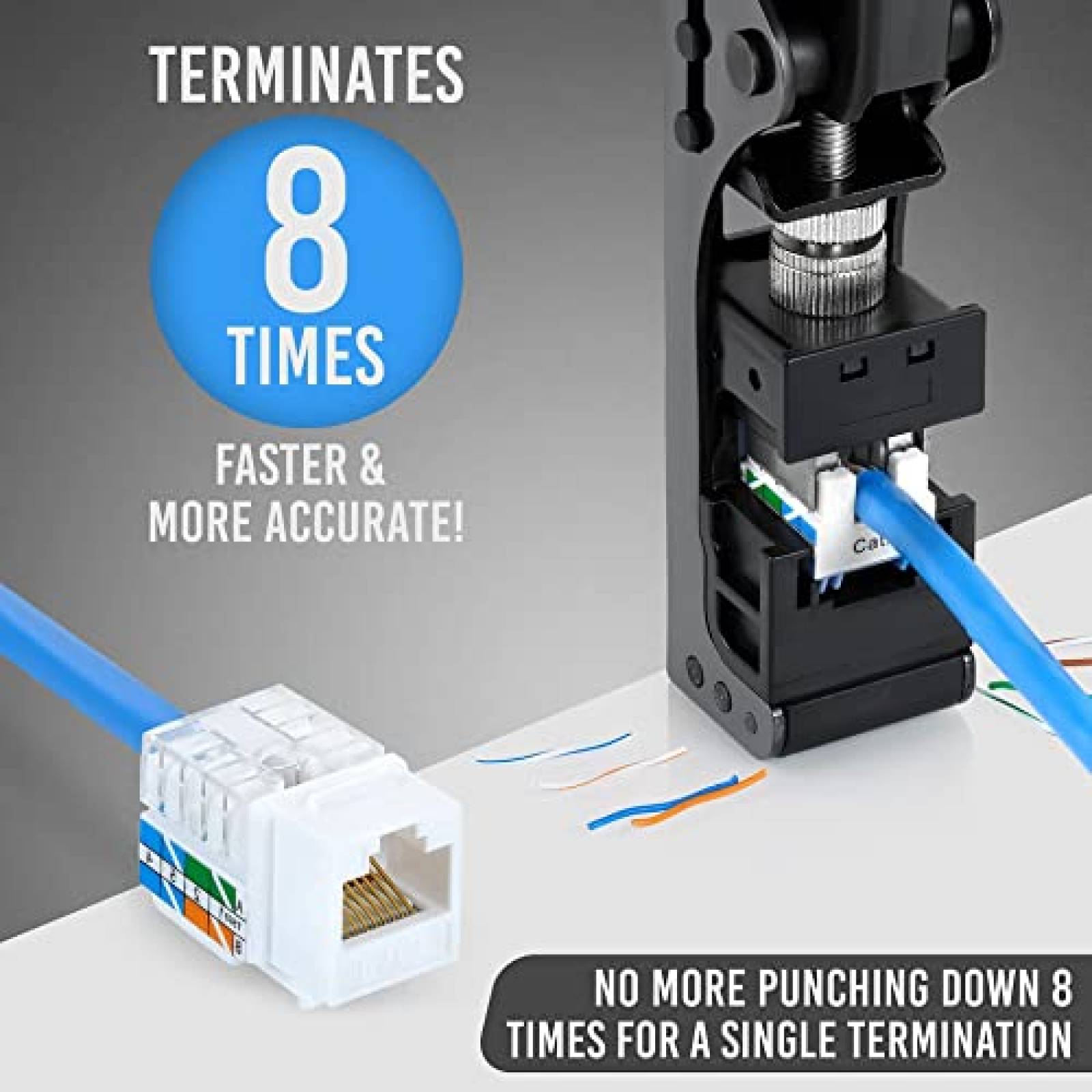 Pinza Ponchadora EMS Cat5e Conector Hembra RJ45 - Azul