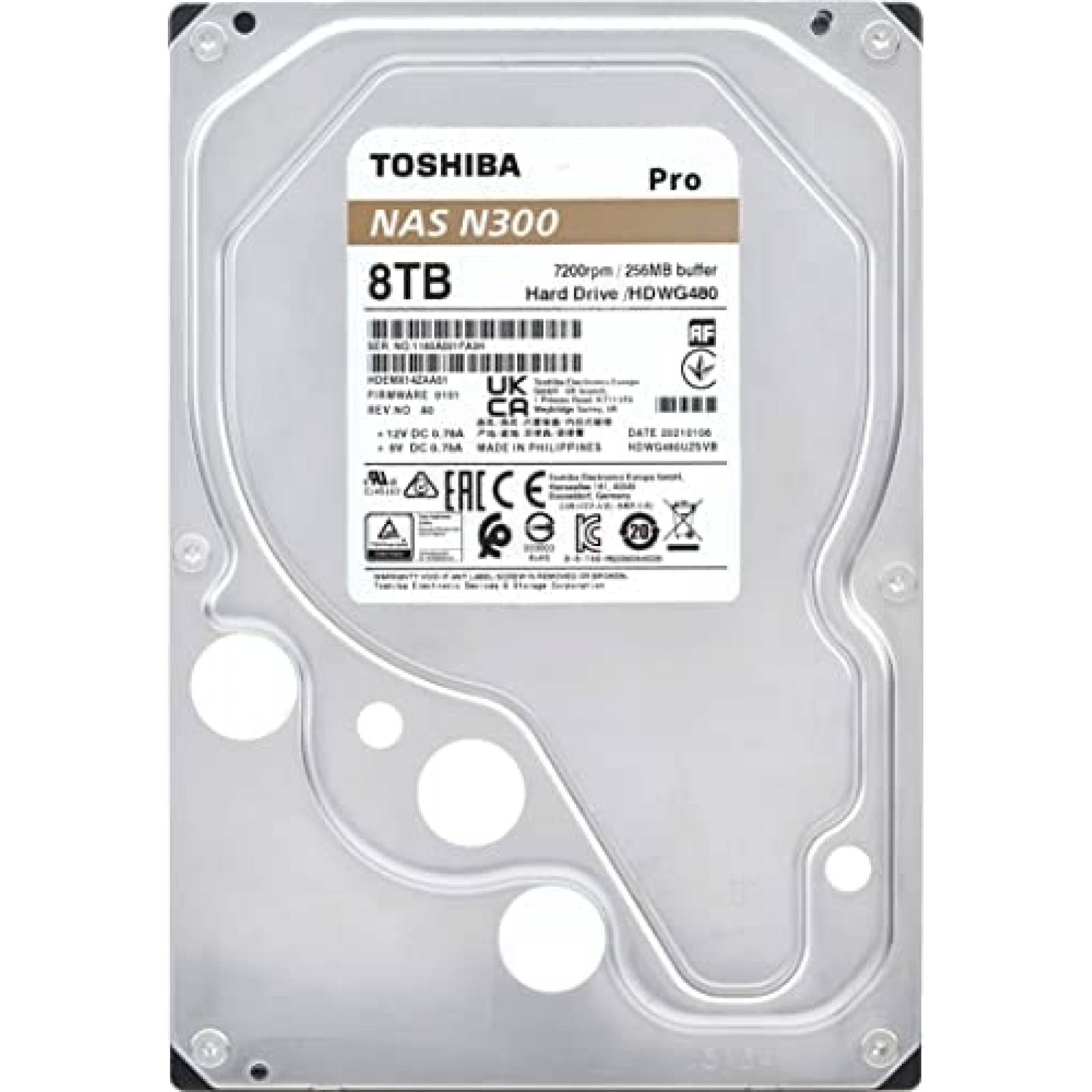 Disco Duro Interno Toshiba N300 PRO 8TB SATA 6 GB/s 7200 RPM