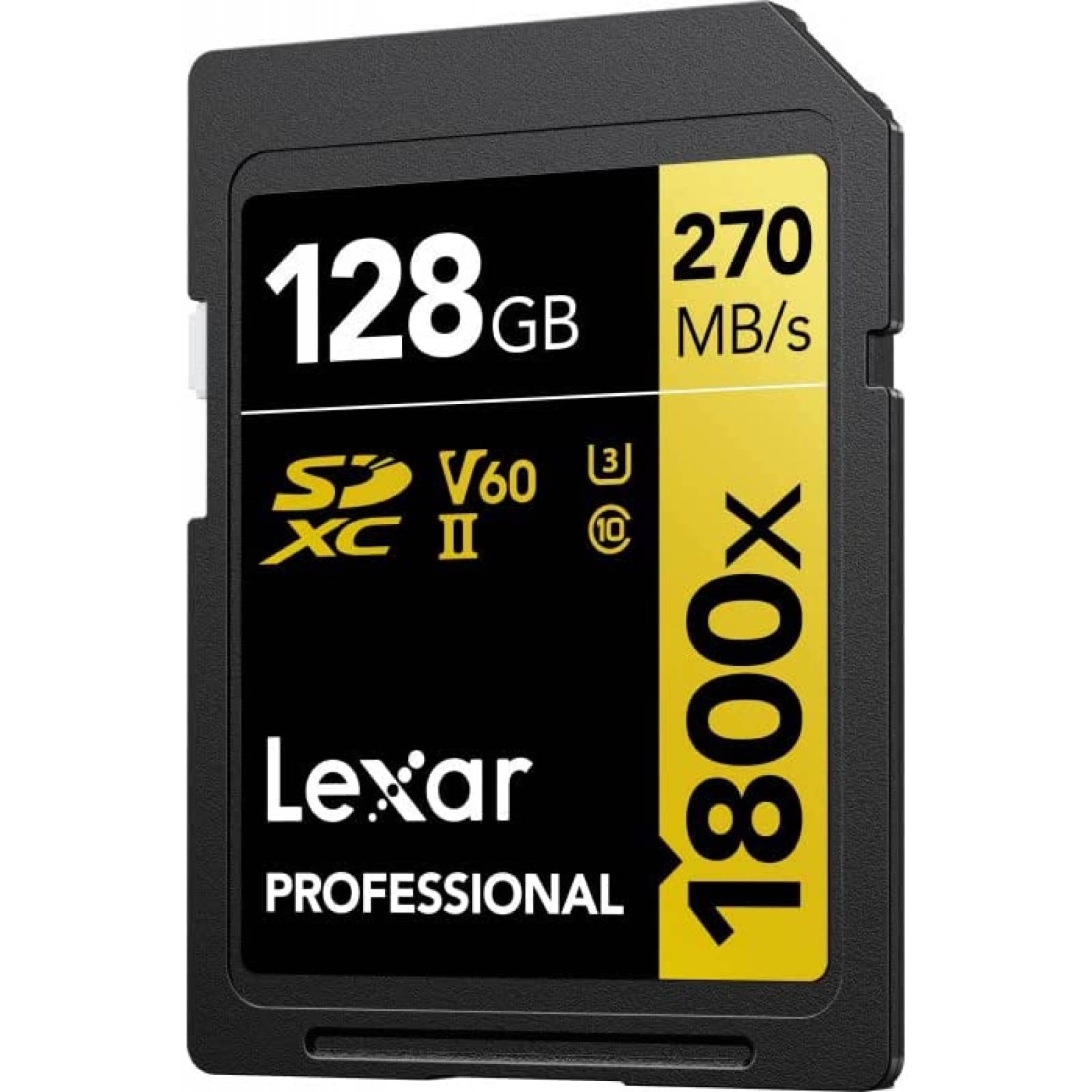 2 Tarjetas de Memoria Lexar 1800x SD 128GB 300MB/s -Negro