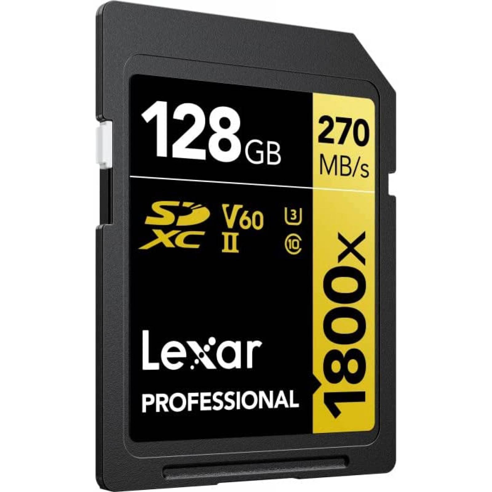 2 Tarjetas de Memoria Lexar 1800x SD 128GB 300MB/s -Negro