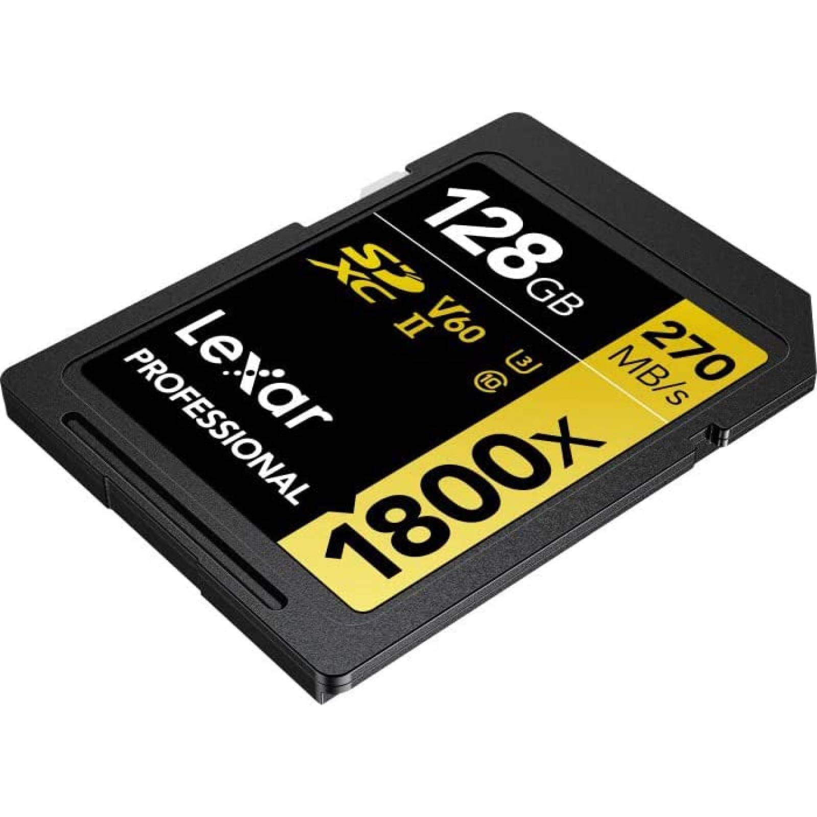 2 Tarjetas de Memoria Lexar 1800x SD 128GB 300MB/s -Negro