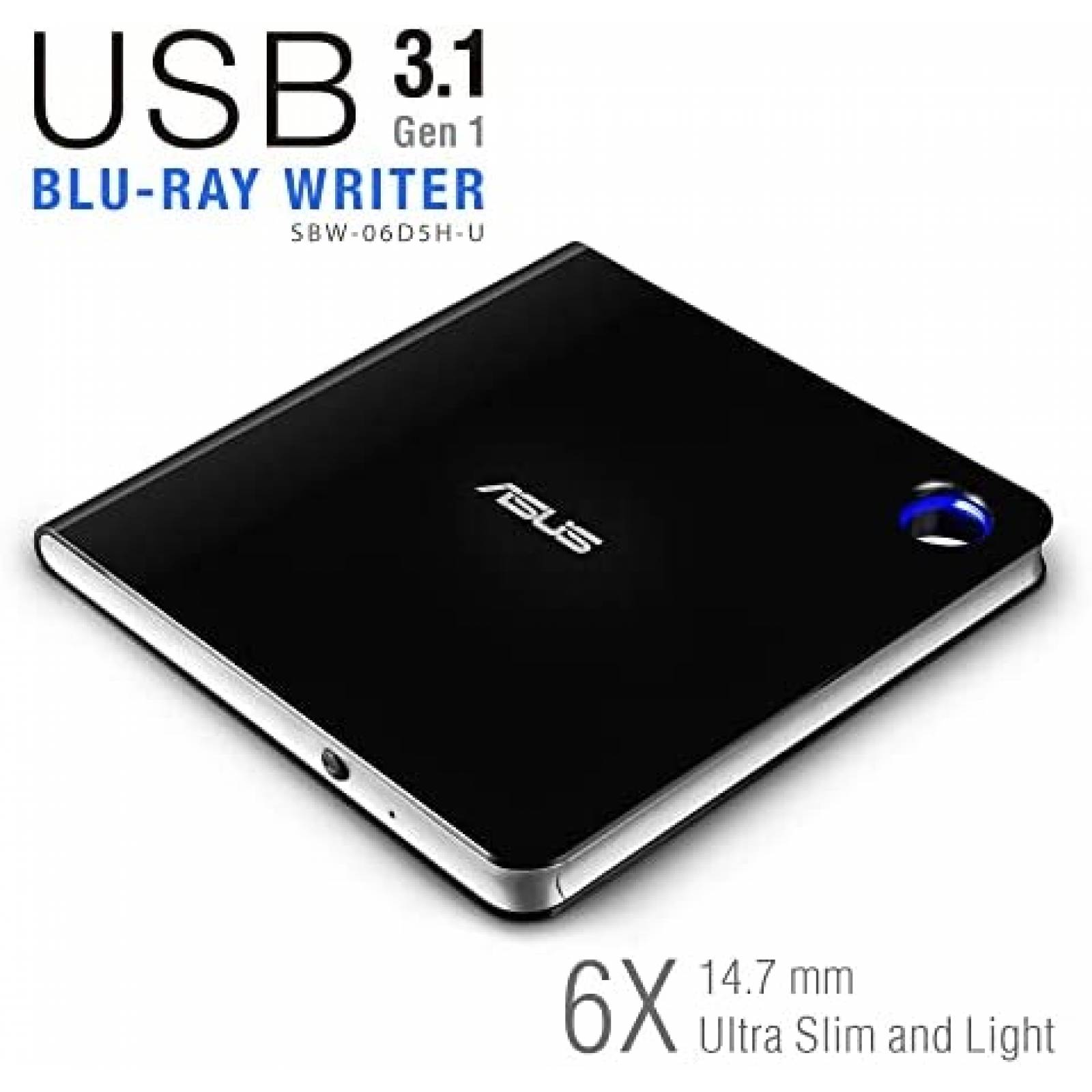 Unidad de Bluray Externa ASUS SBW-06D5H-U con Soporte M-Disc