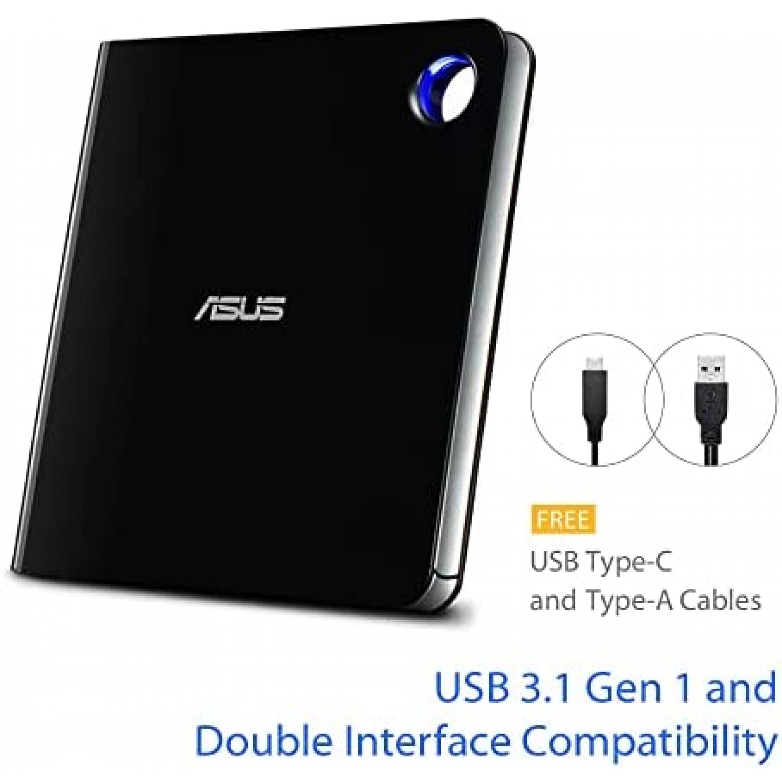 Unidad de Bluray Externa ASUS SBW-06D5H-U con Soporte M-Disc