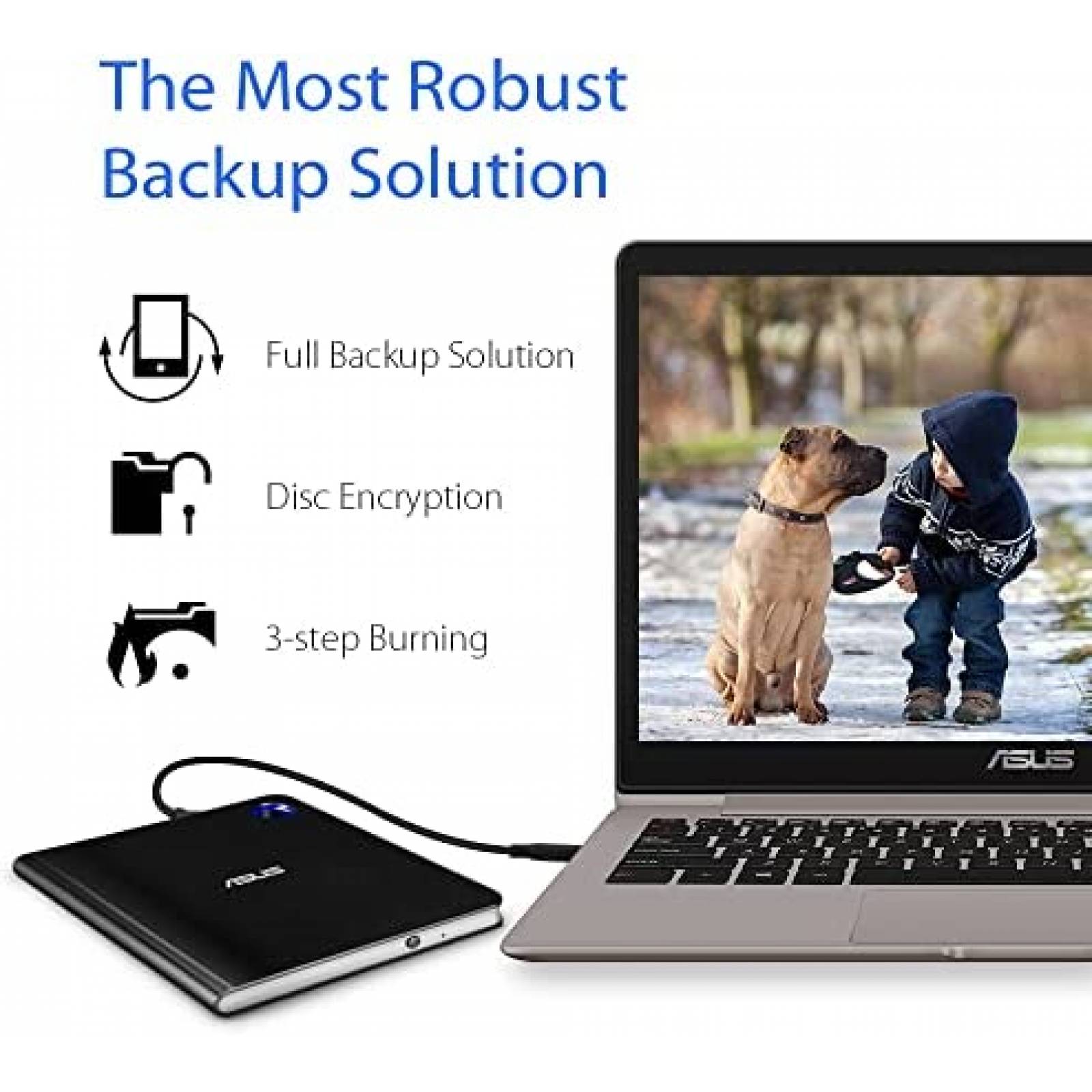 Unidad de Bluray Externa ASUS SBW-06D5H-U con Soporte M-Disc