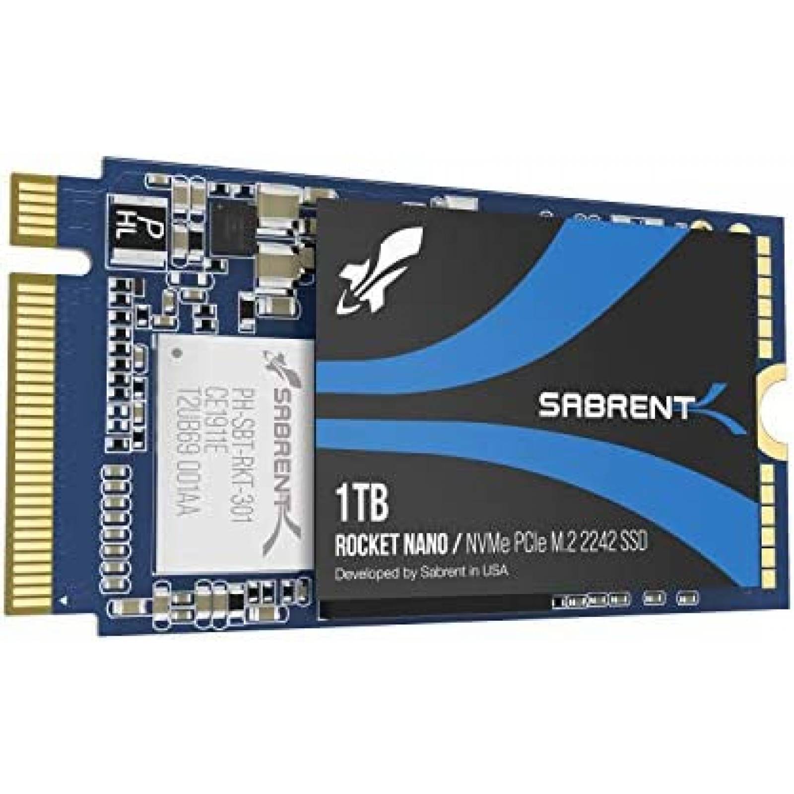 Disco SSD M.2 SABRENT Rocket Nano 1TB NVMe PCIe 2242 -Negro