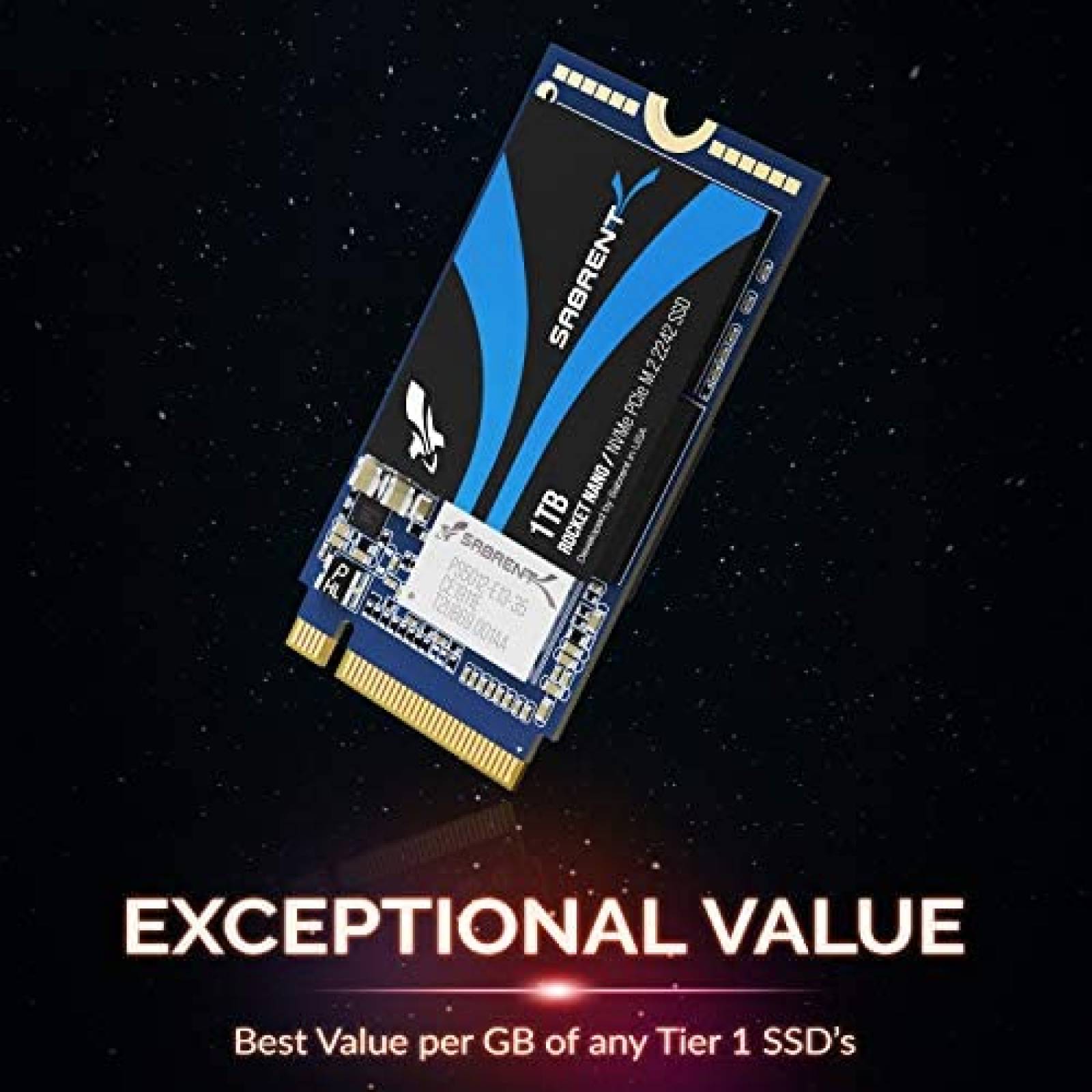 Disco SSD M.2 SABRENT Rocket Nano 1TB NVMe PCIe 2242 -Negro