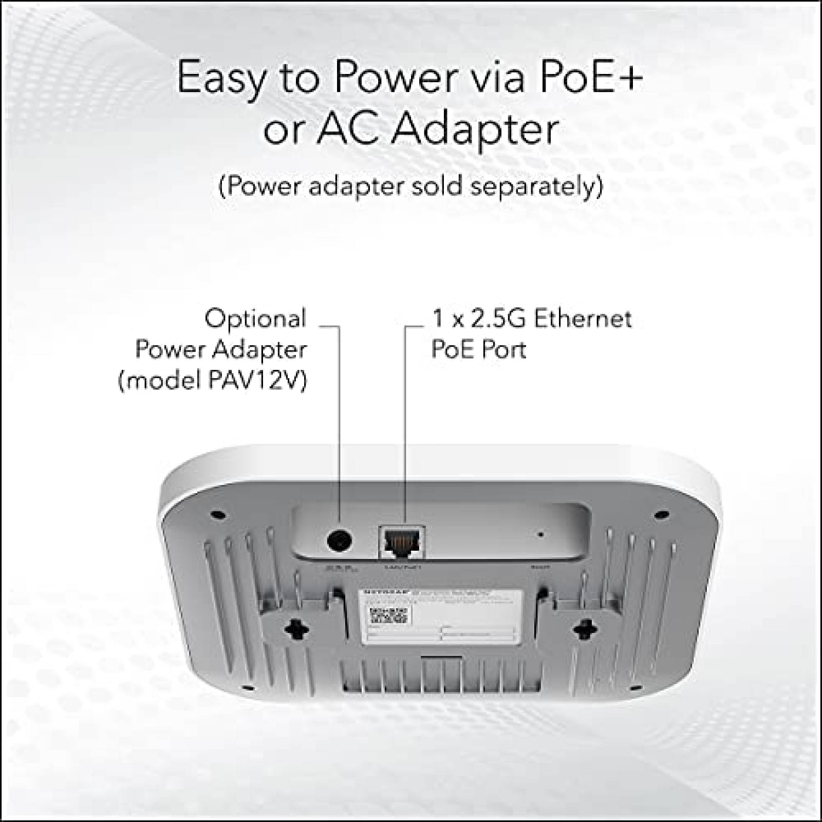 Punto de Acceso NETGEAR WiFi 6 PoE 2.5 802.11ax WPA3 -Blanco