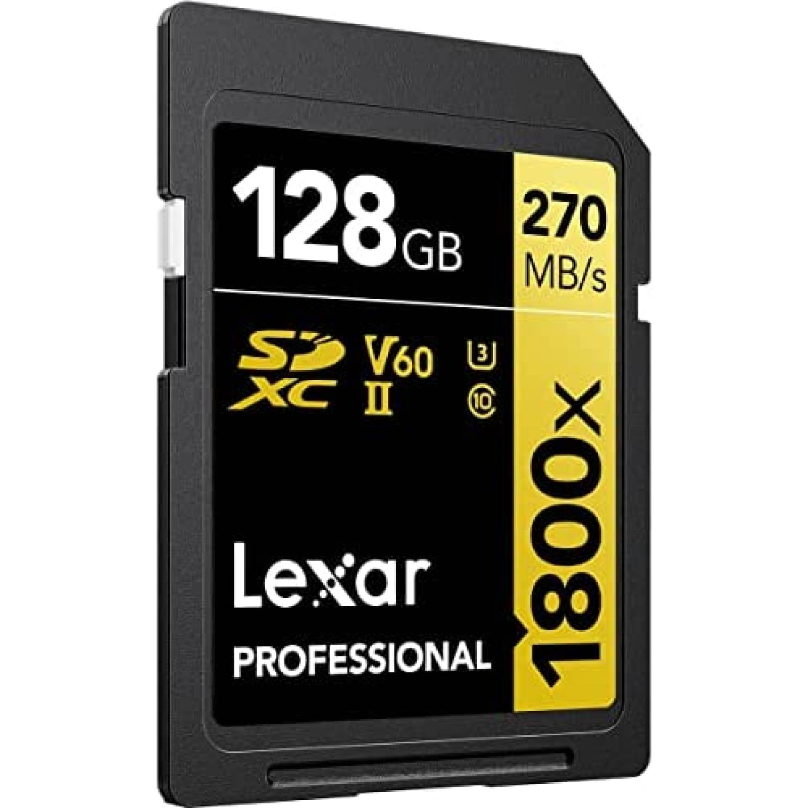 2 Tarjetas de Memoria Lexar 1800x SD 128GB 270Mb/s -Negro