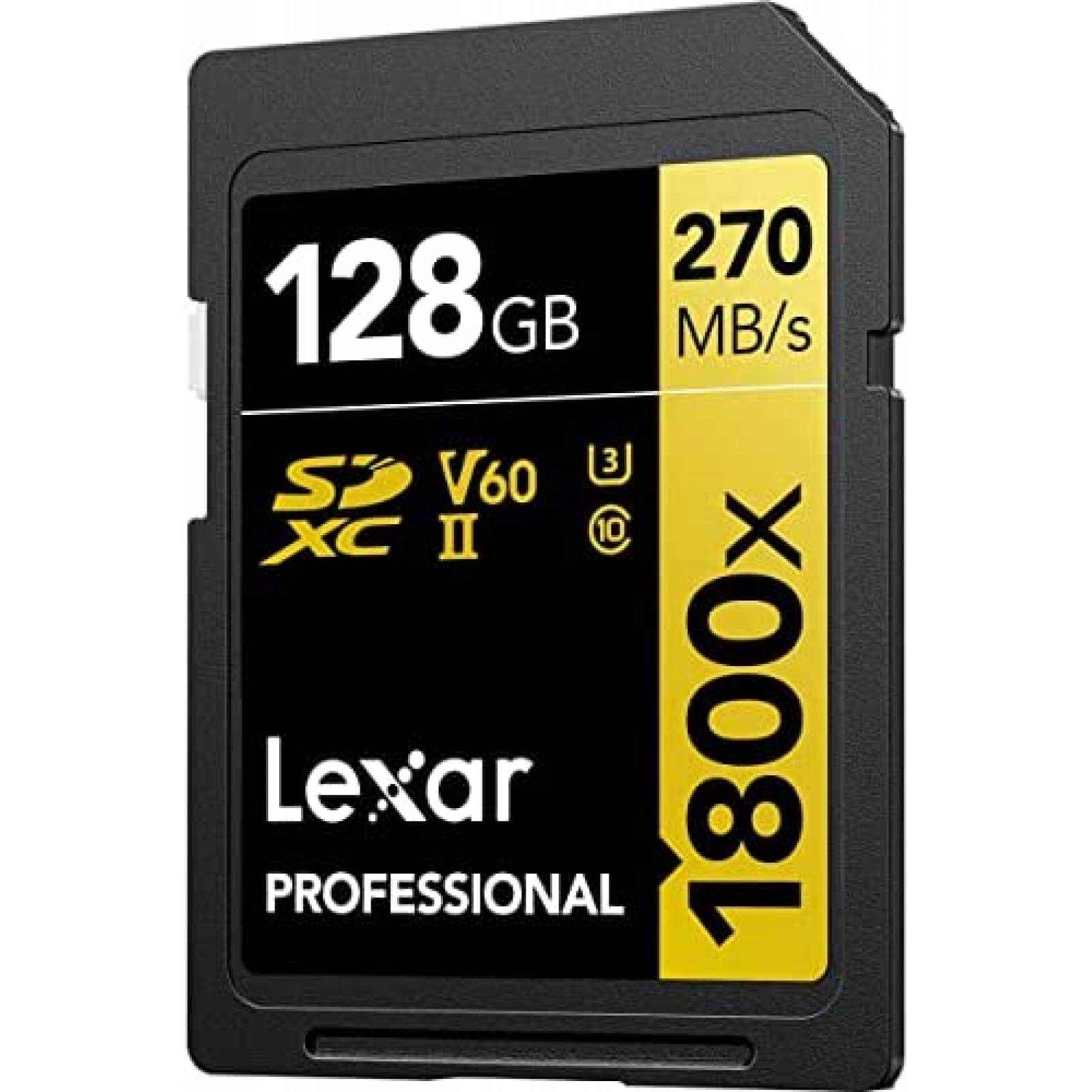 2 Tarjetas de Memoria Lexar 1800x SD 128GB 270Mb/s -Negro