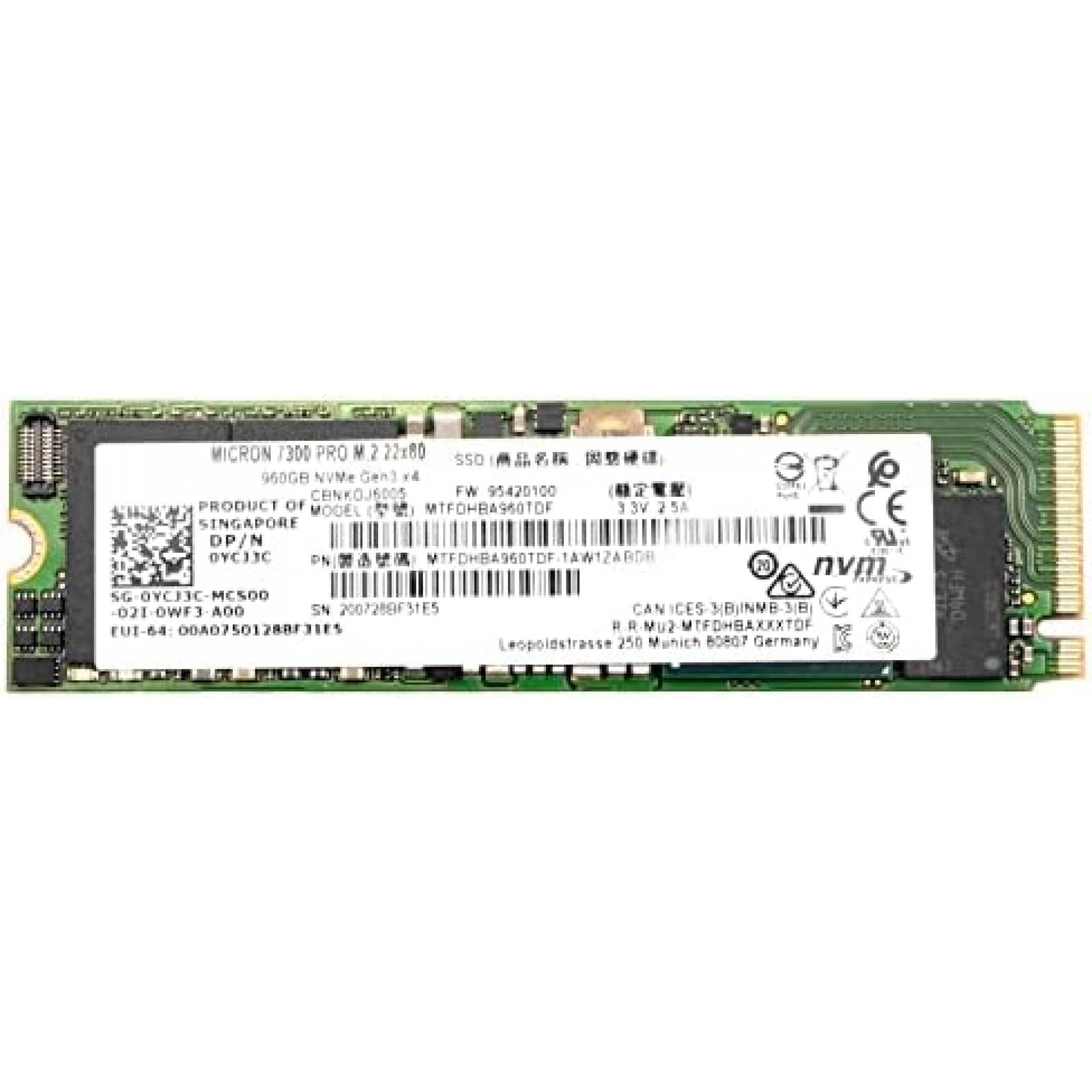 Disco Duro SSD Goapongs Dell Micron 7300 960GB NVMe M.2 2280