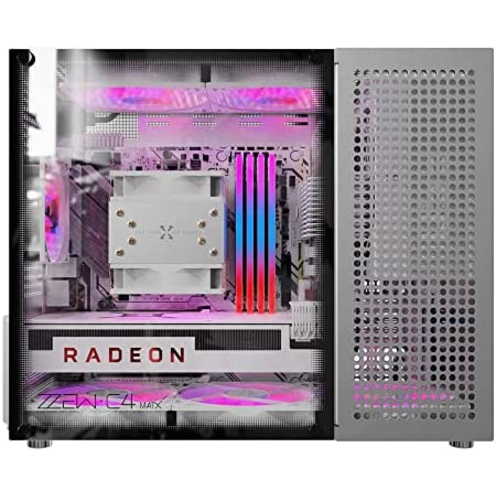 Gabinete PC KABIOU Resistente Vidrio Templado Gamer -Blanco