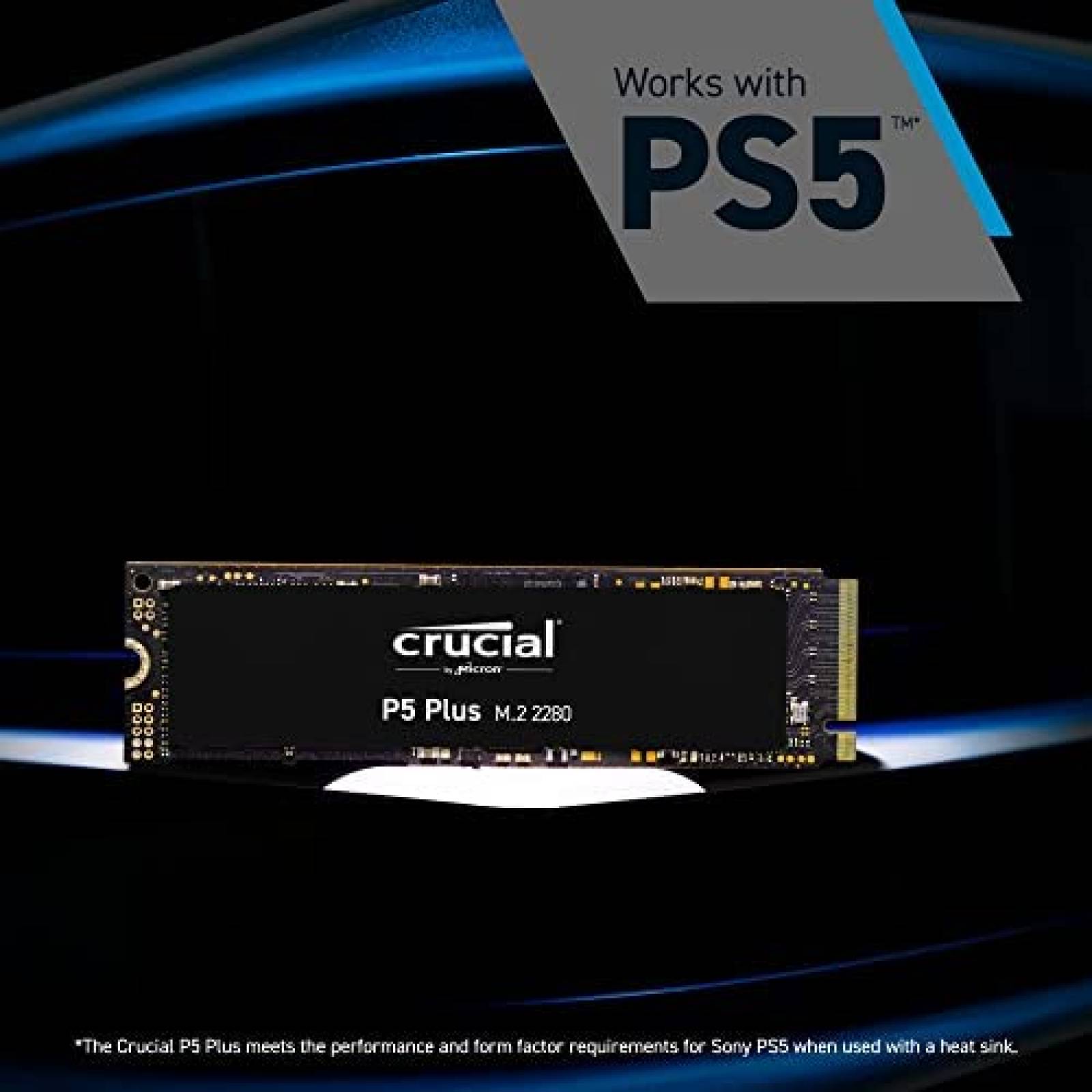 Disco Solido SSD Micron Crucial P5 Plus 2TB Gaming PCIe NVMe