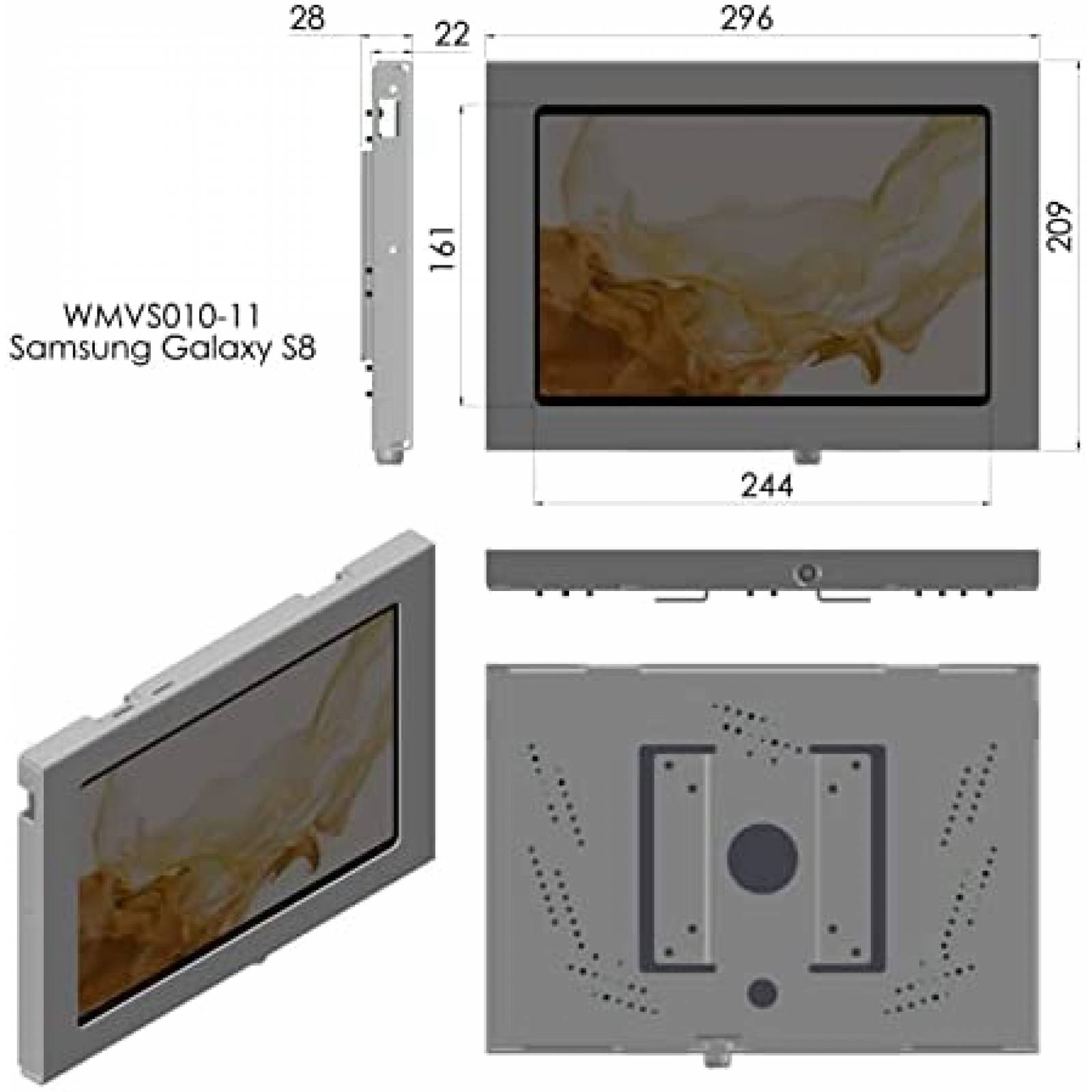 Funda Tablet TABcare de Pared Anti Robo Samsung Galaxy S7 S8