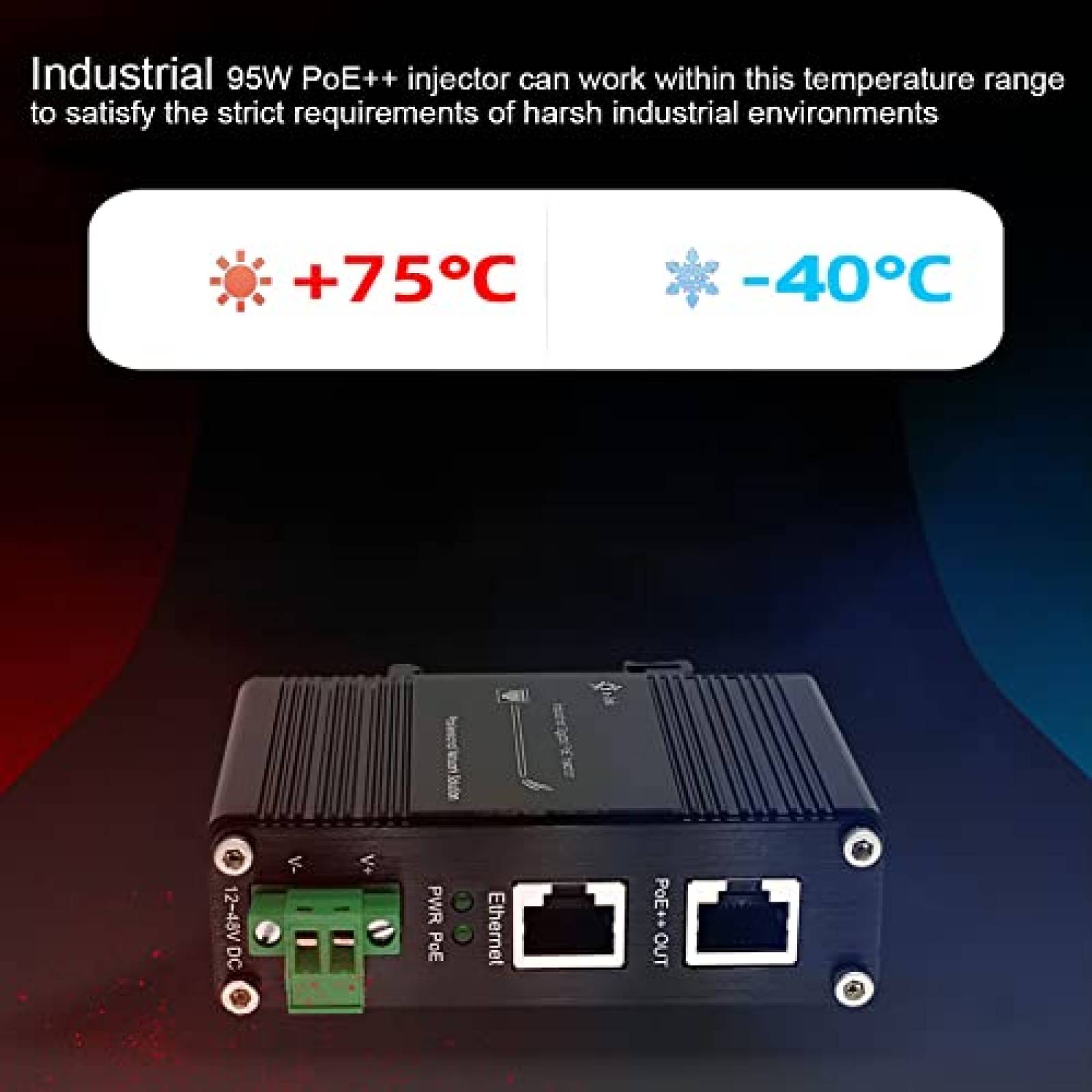 Switch SaiLteL Inyector 95W Gigabit PoE IEEE 802.3at/802.3af