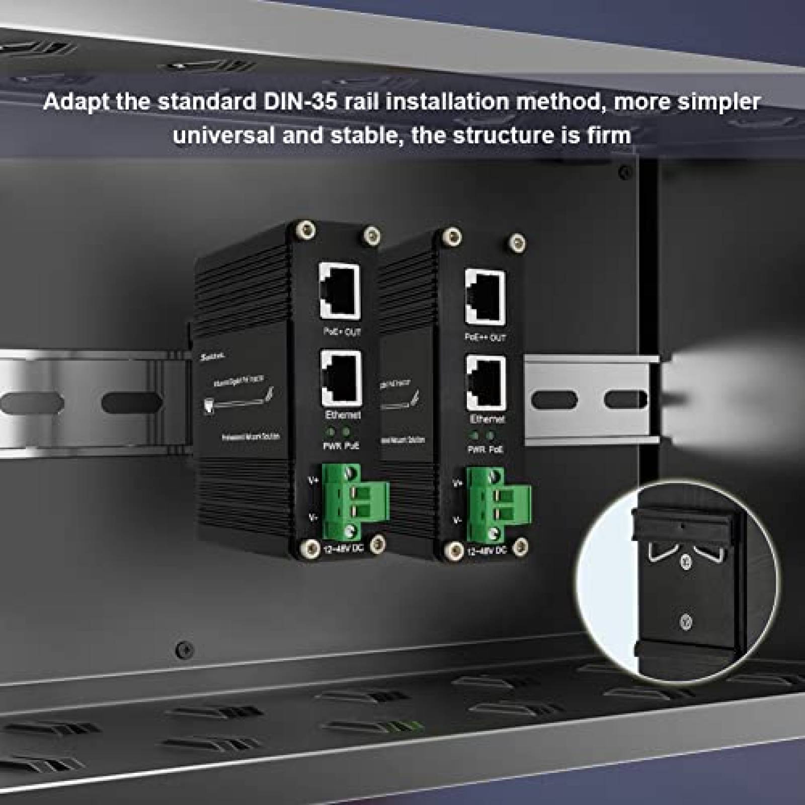 Switch SaiLteL Inyector 95W Gigabit PoE IEEE 802.3at/802.3af