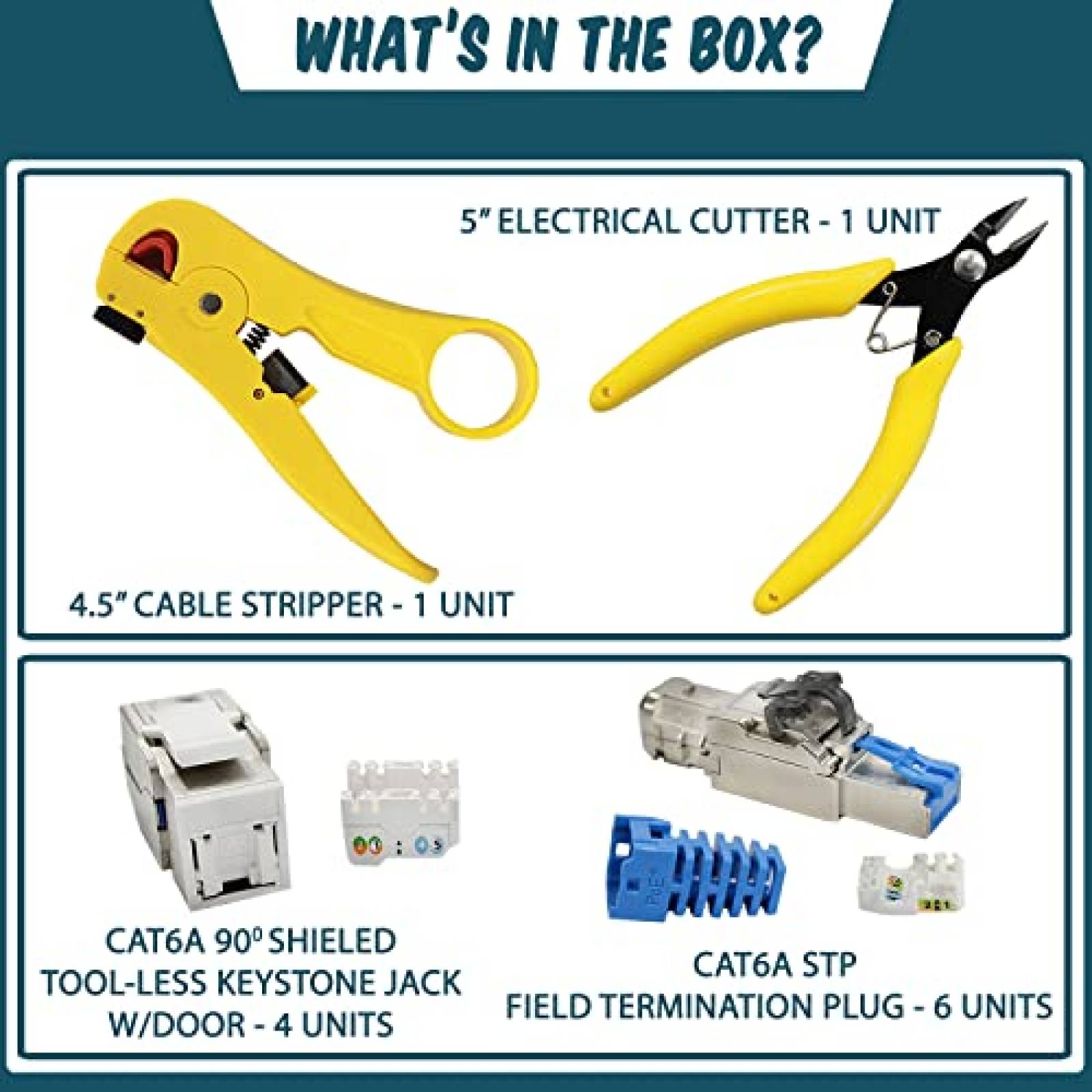 Kit Cable Ethernet Plenum Cat6A 99.9Mts + Herramientas -Neg