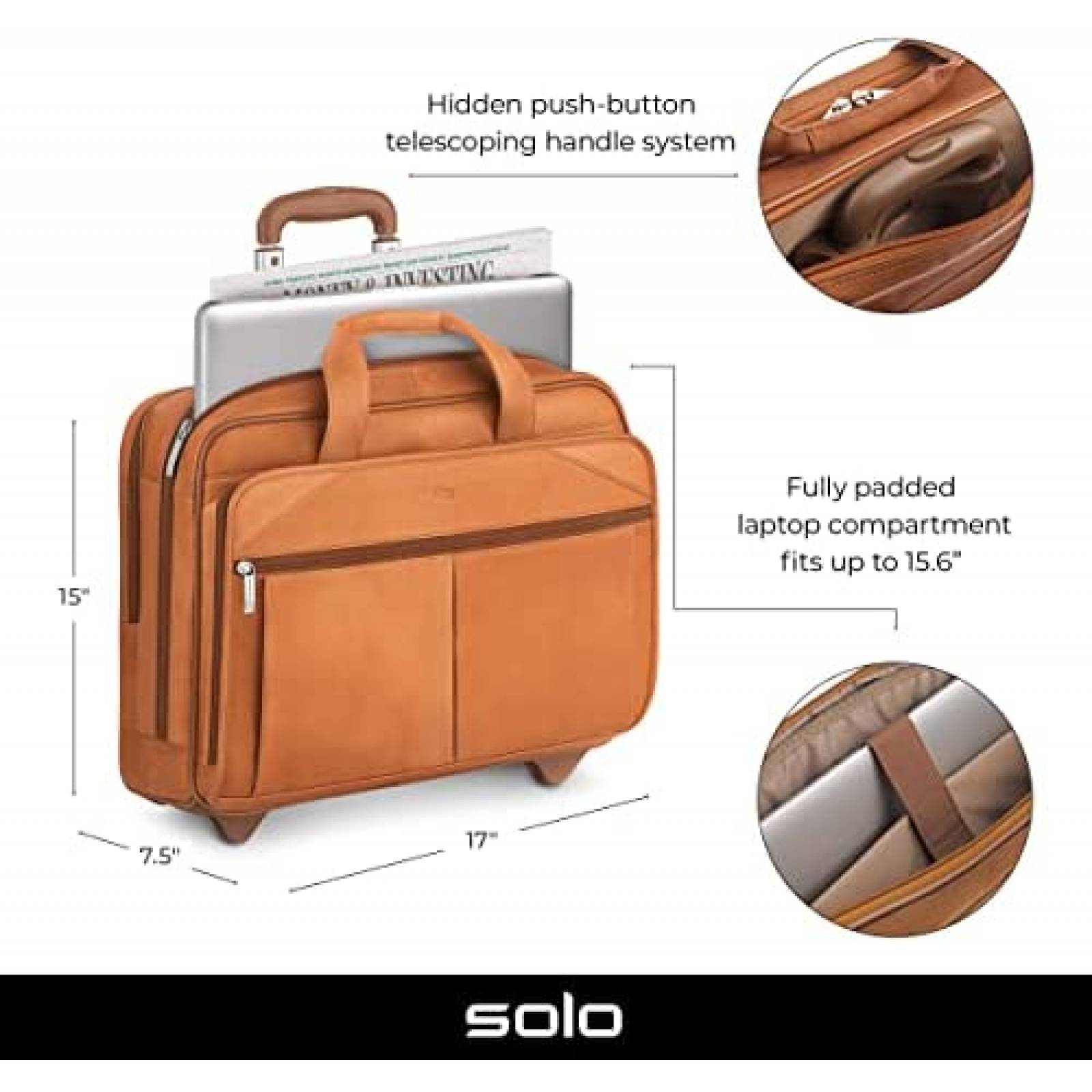 Maletin de Viaje Solo Walker hasta 15.6'' con Ruedas -Cafe