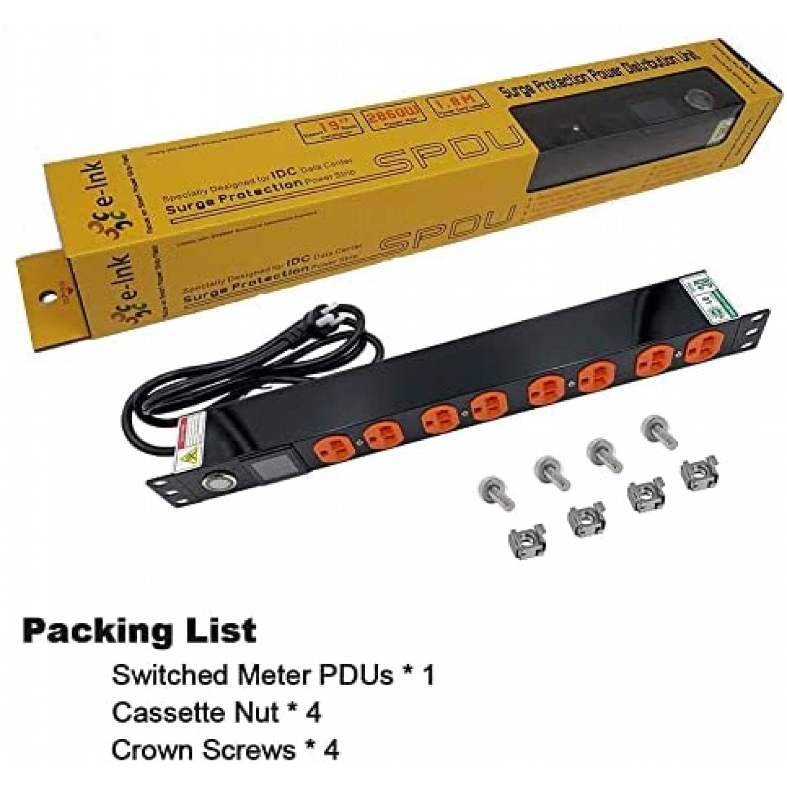 Multiconector para Rack 1u Metered PDU 110-250V 8 Contactos