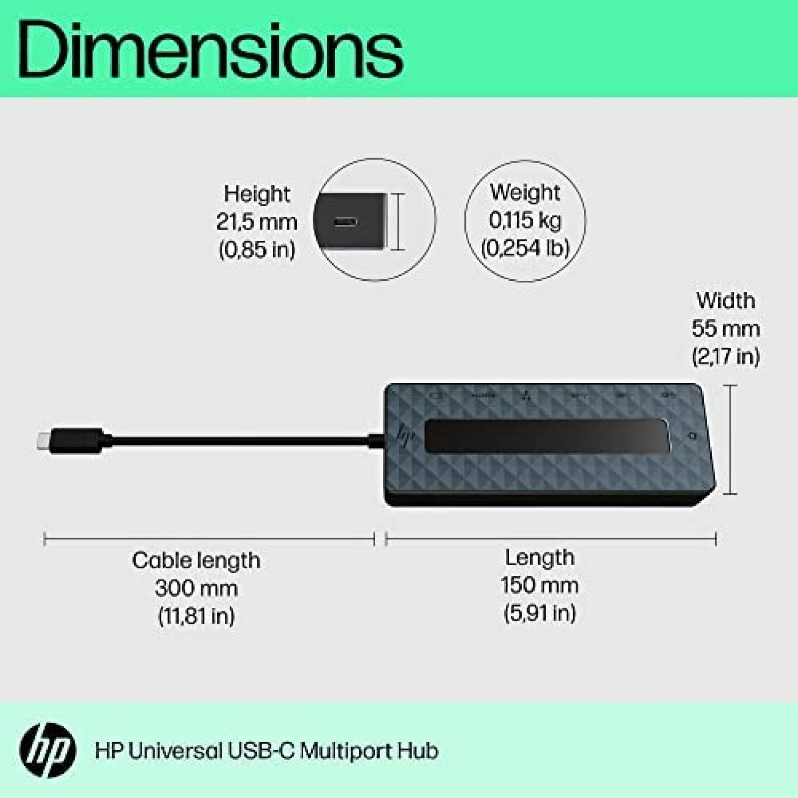 Docking Station HP W126975953 7 en 1 Doble 4K HDMI DP LAN -N