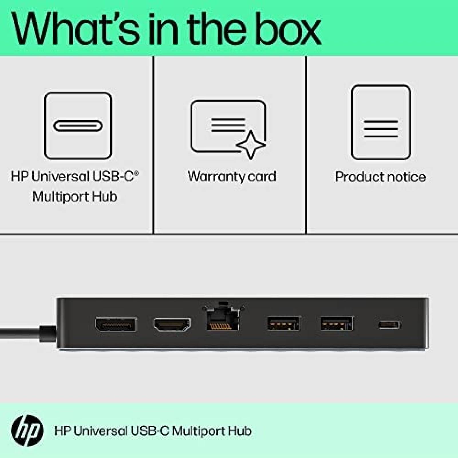 Docking Station HP W126975953 7 en 1 Doble 4K HDMI DP LAN -N