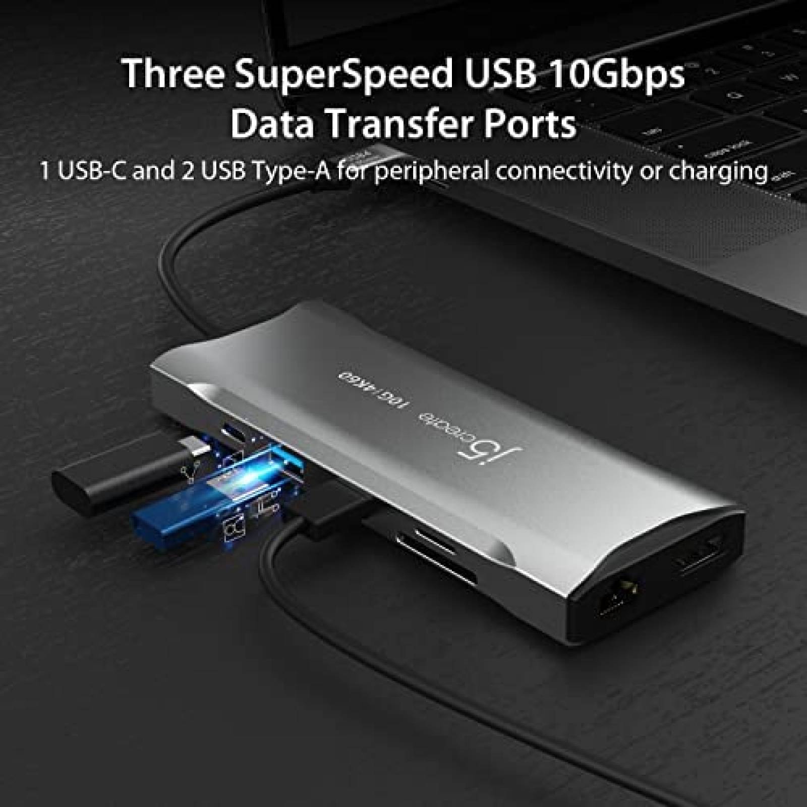 Docking Station j5create 11 en 1 Triple 4K HDMI DP LAN SD G