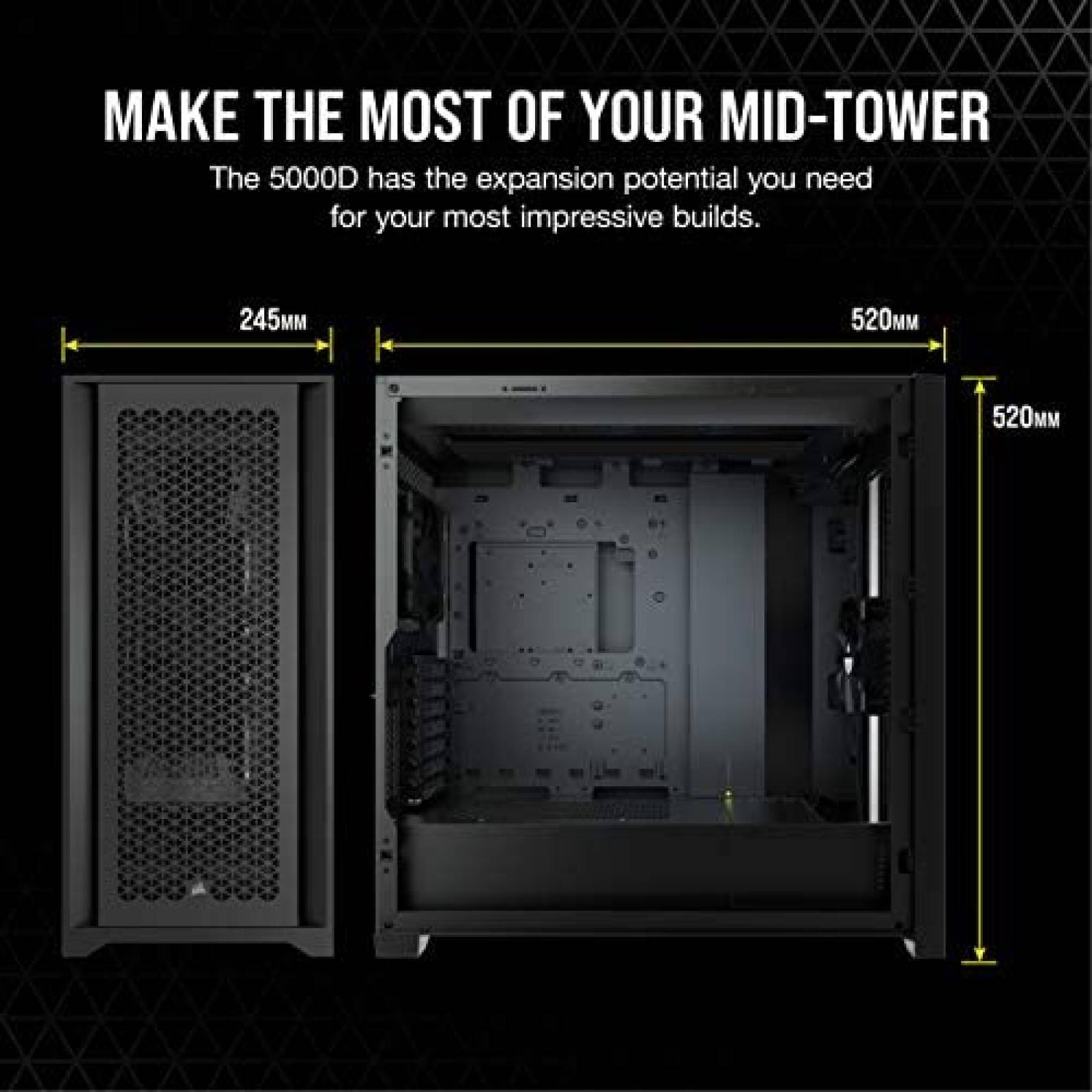 Gabinete PC CORSAIR Resistente Vidrio Templado -Negro