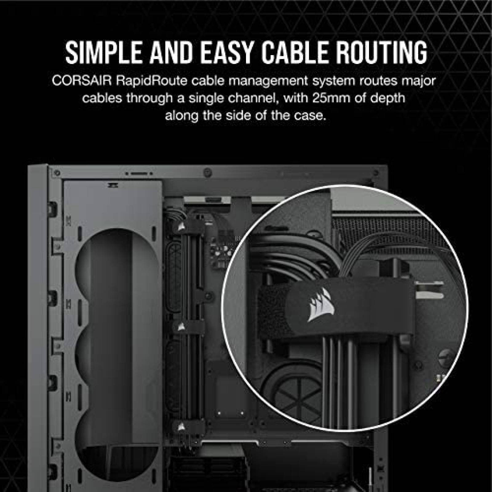 Gabinete PC CORSAIR Resistente Vidrio Templado -Negro