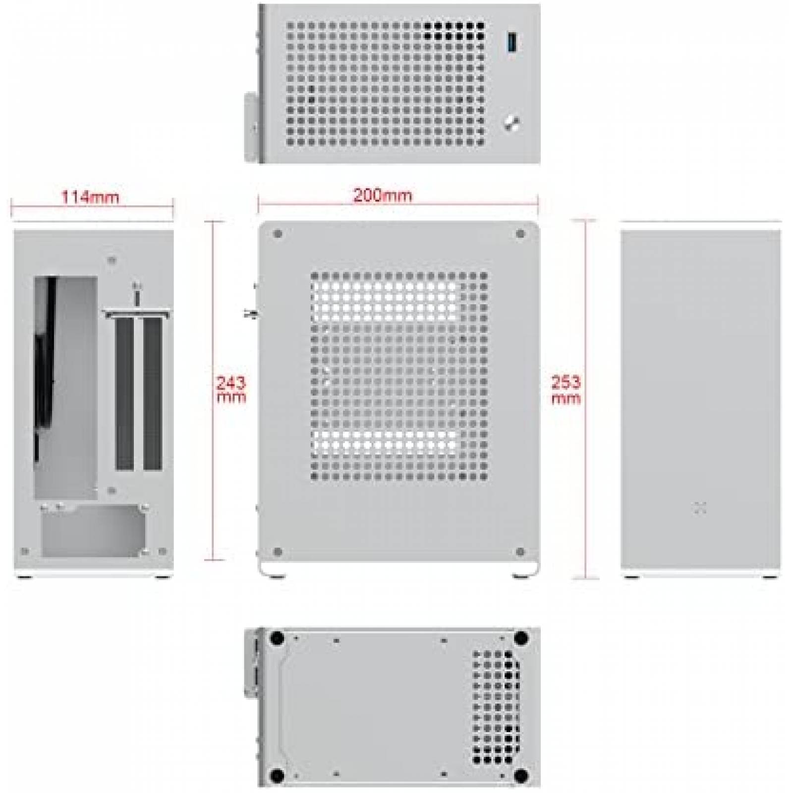Gabinete PC ZZEW Resistente Pequeño Aluminio -Blanco