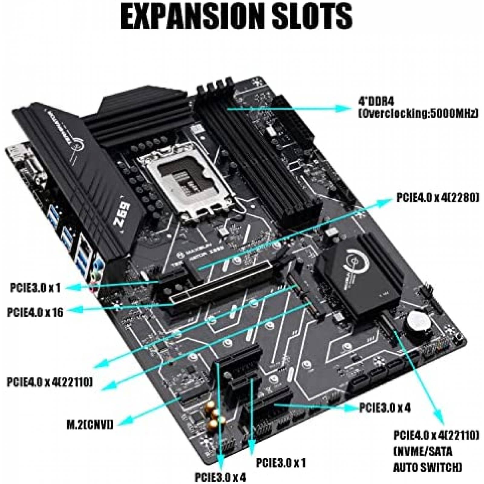 Tarjeta Madre CPU MAXSUN Intel Core DDR4, PCIe 4 Negro