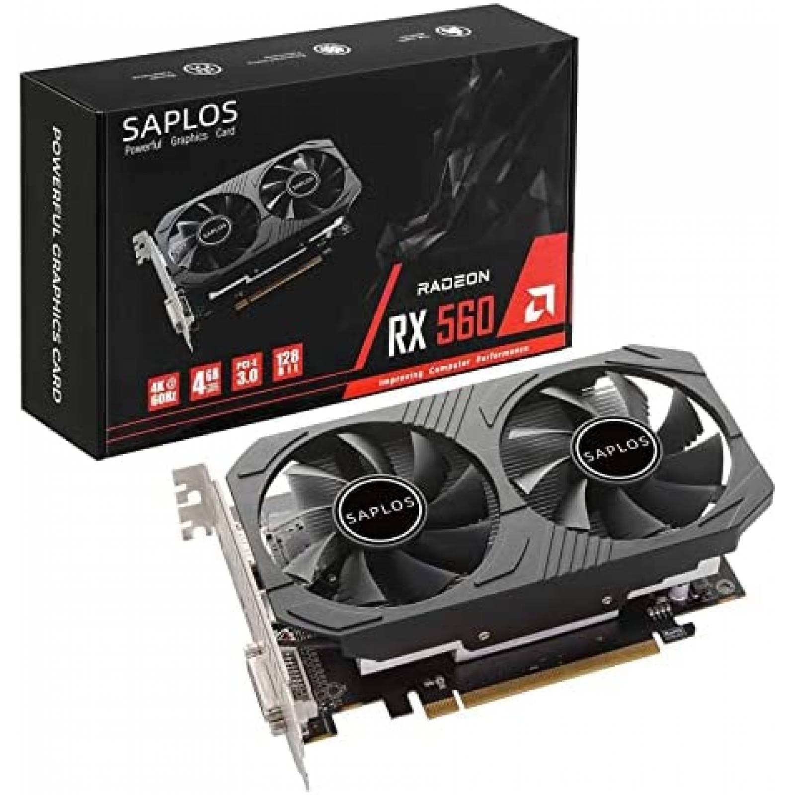 Tarjeta Grafica SAPLOS Radeon RX 560 4GB GDDR5 -Negro