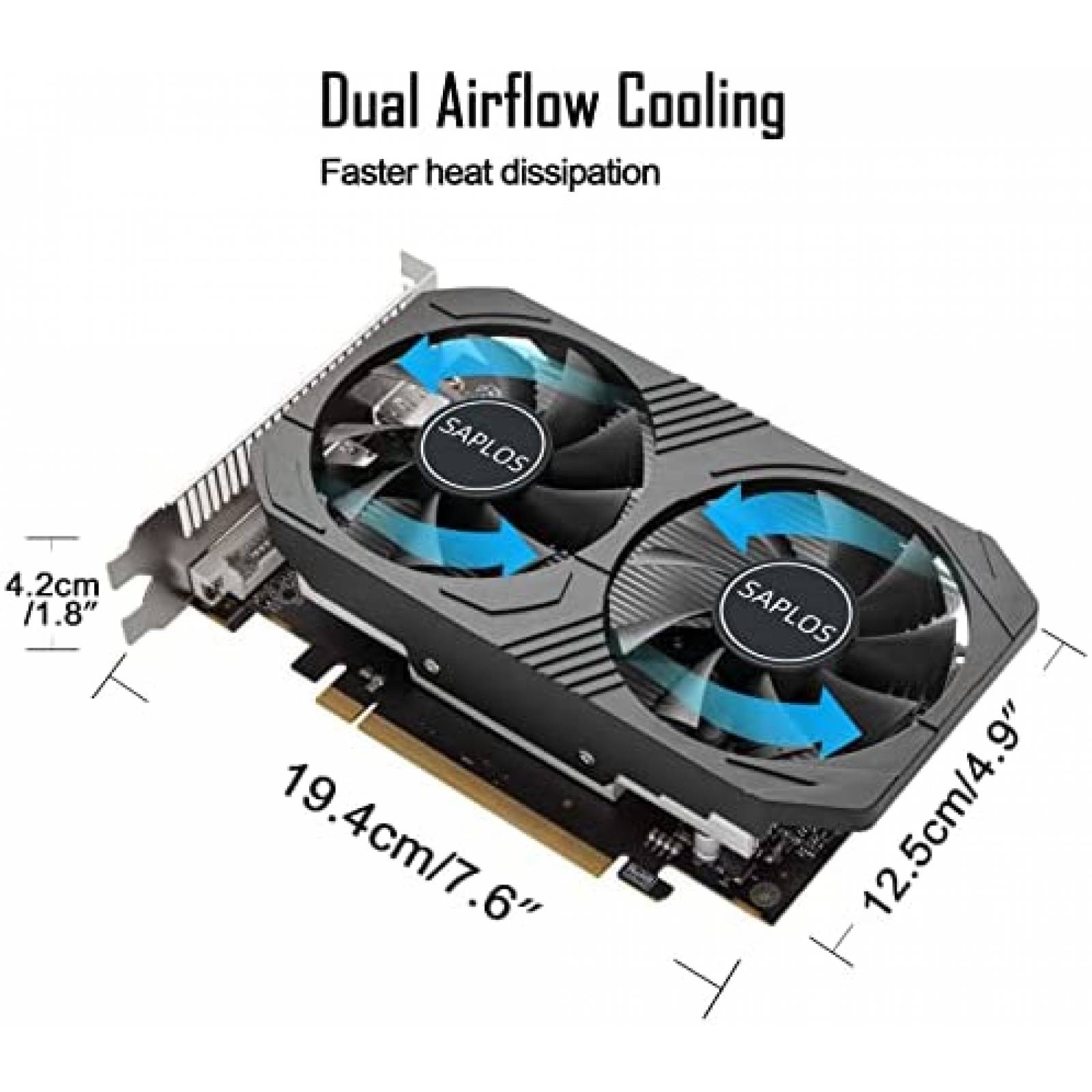 Tarjeta Grafica SAPLOS Radeon RX 560 4GB GDDR5 -Negro