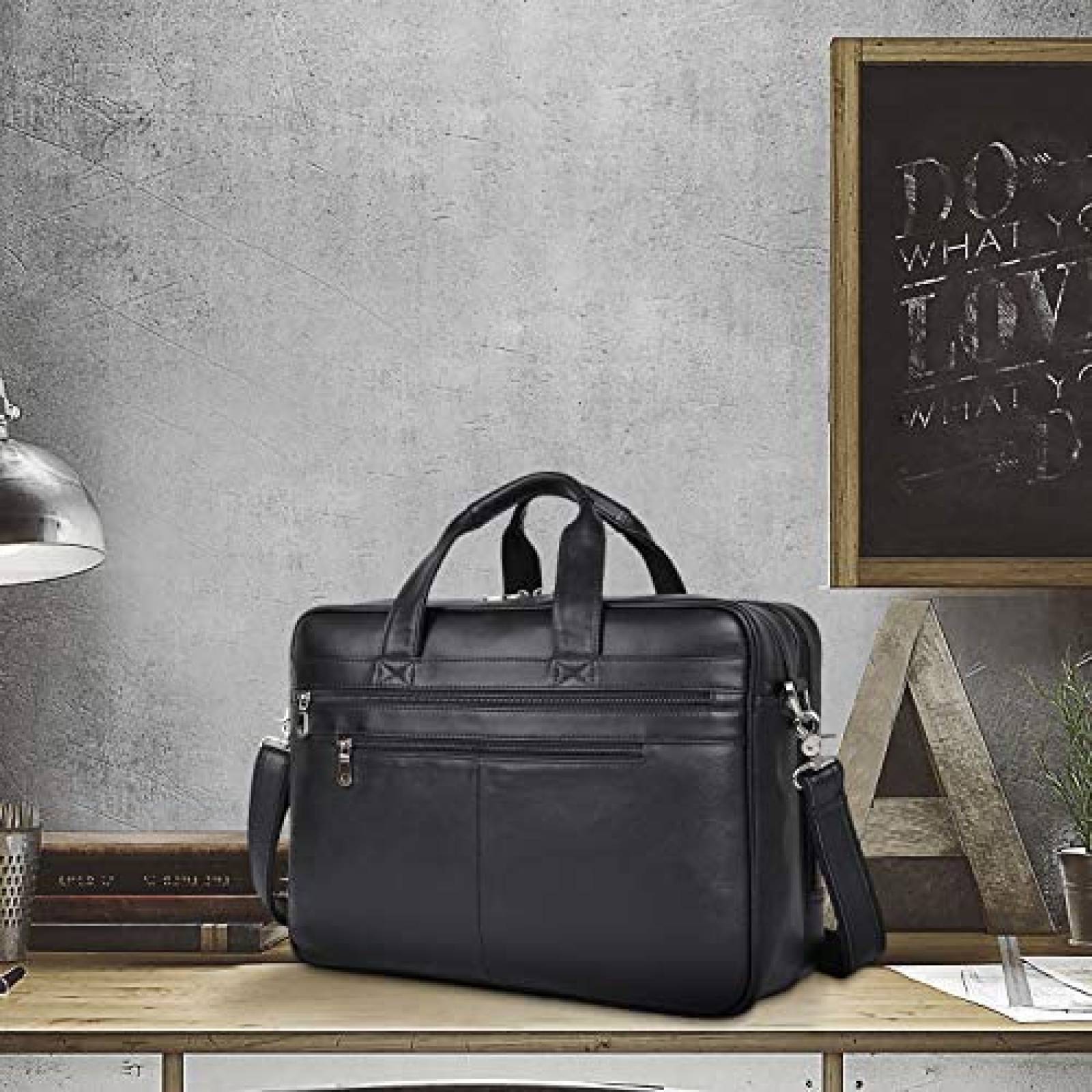 Maletin para Laptop Polare de Piel hasta 15.6'' -Negro