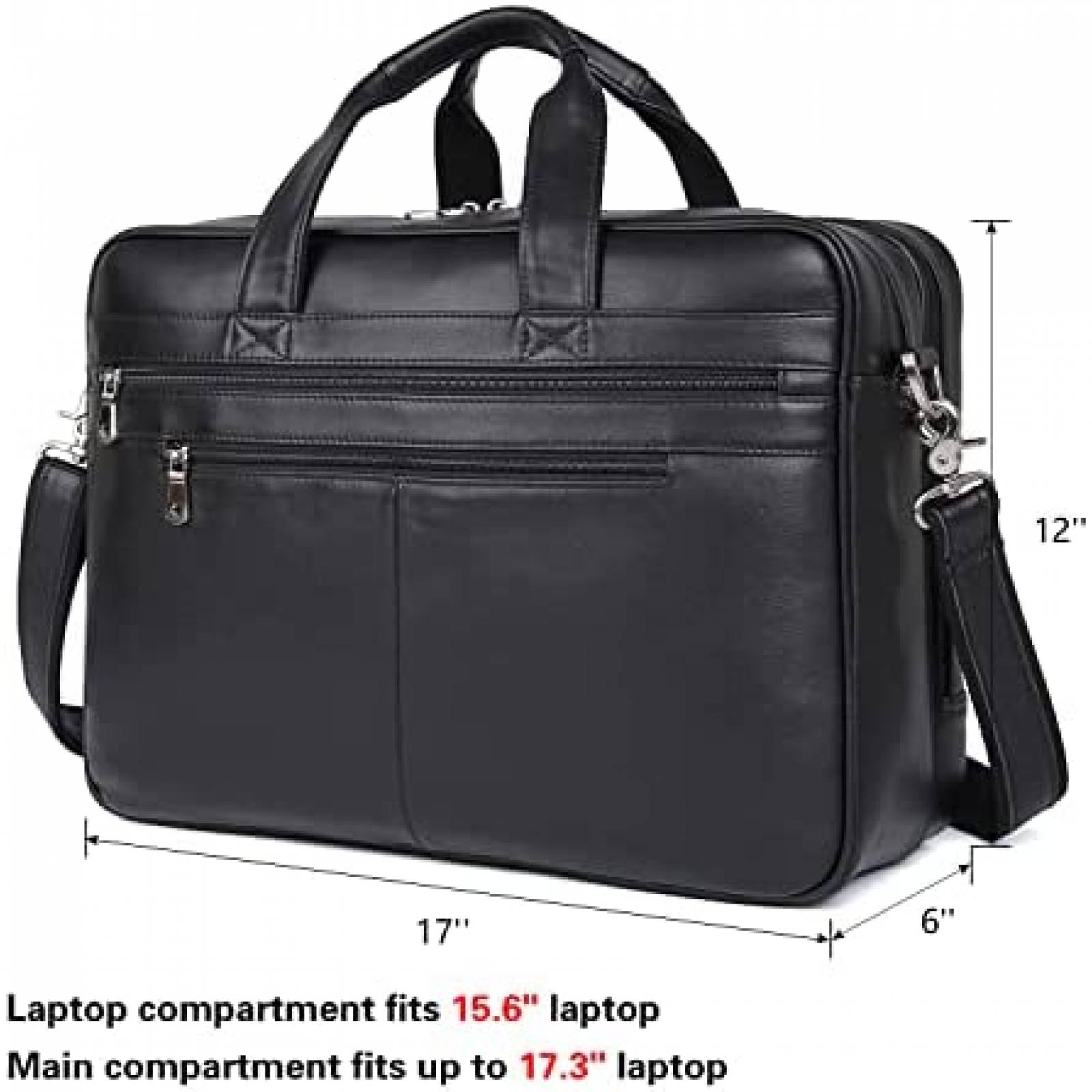 Maletin para Laptop Polare de Piel hasta 15.6'' -Negro