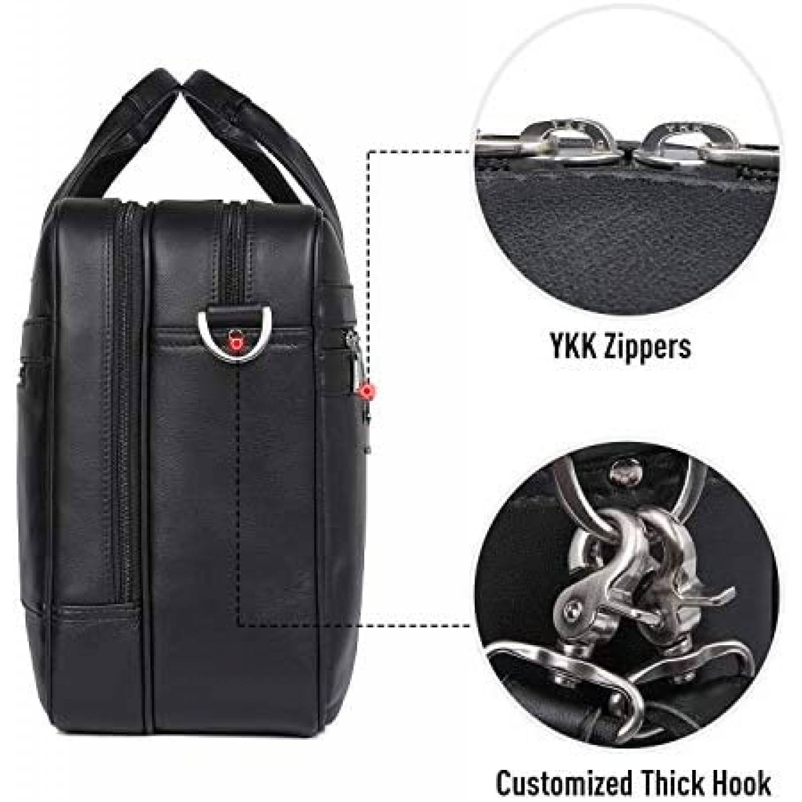 Maletin para Laptop Polare de Piel hasta 15.6'' -Negro