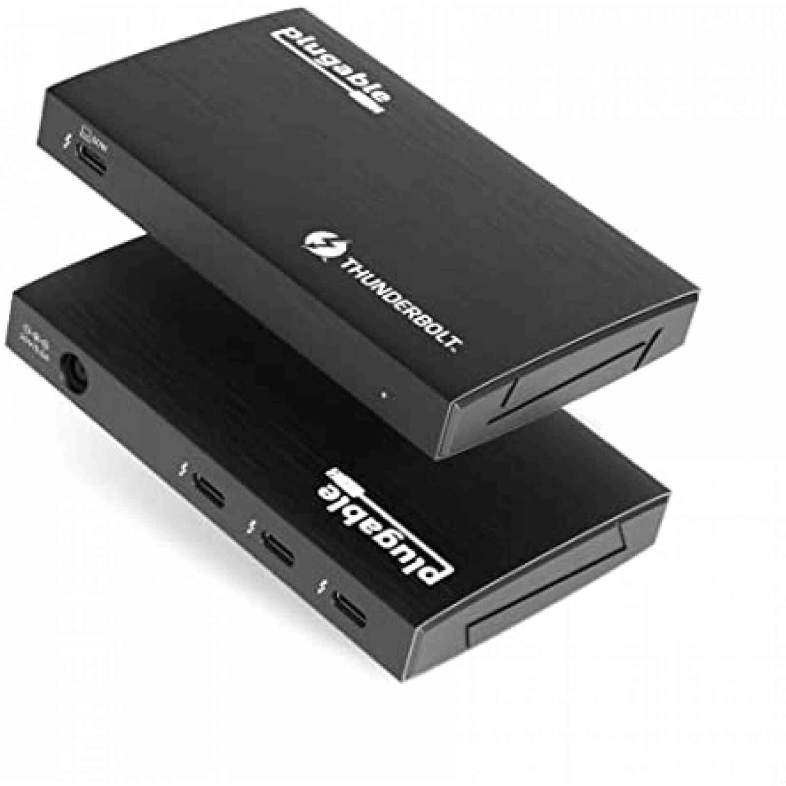 Adaptador Hub Plugable Thunderbolt Puertos USB-C -Negro