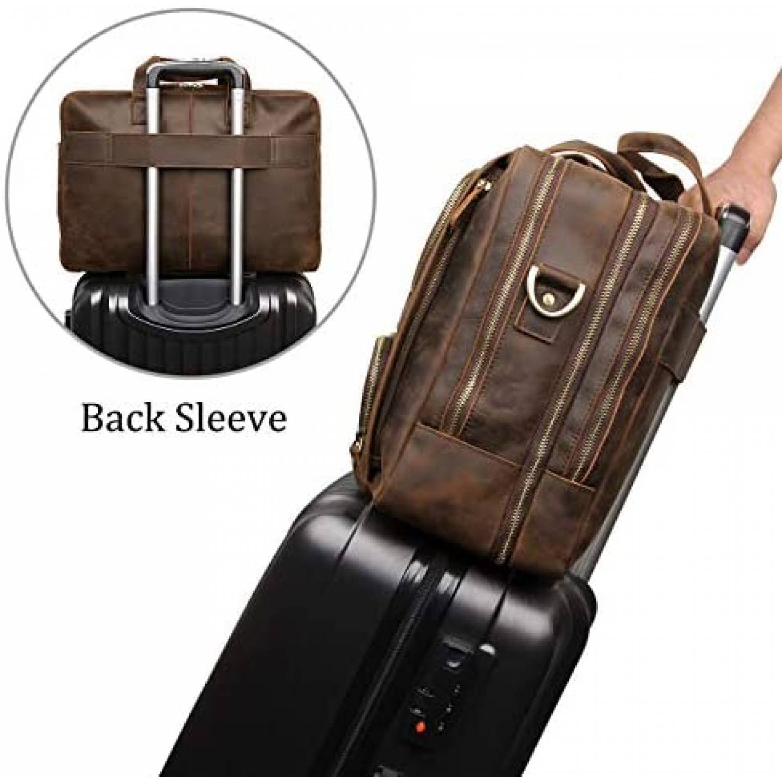 Maletin para Laptop Augus de Piel hasta 15.6'' -Negro