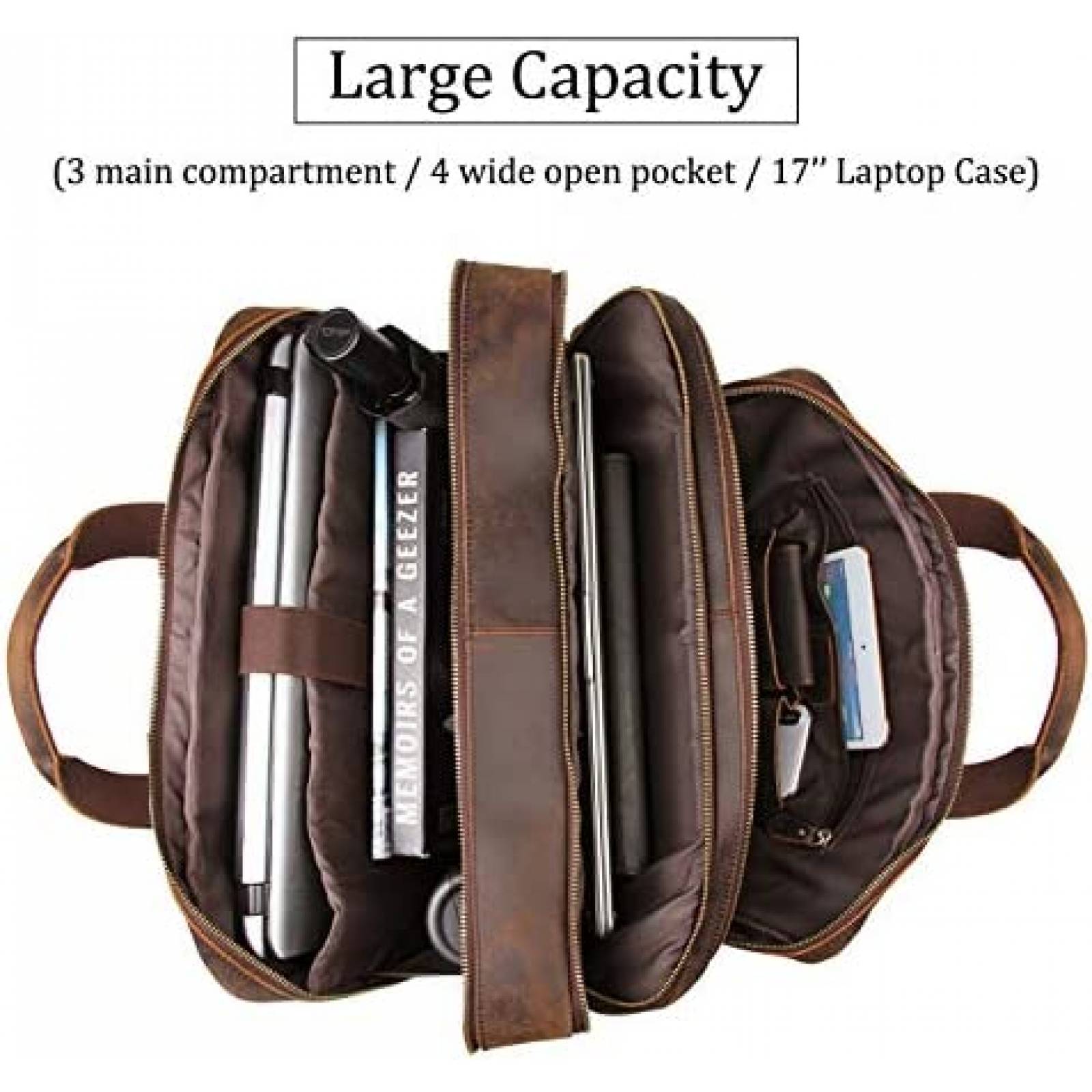 Maletin para Laptop Augus de Piel hasta 15.6'' -Negro