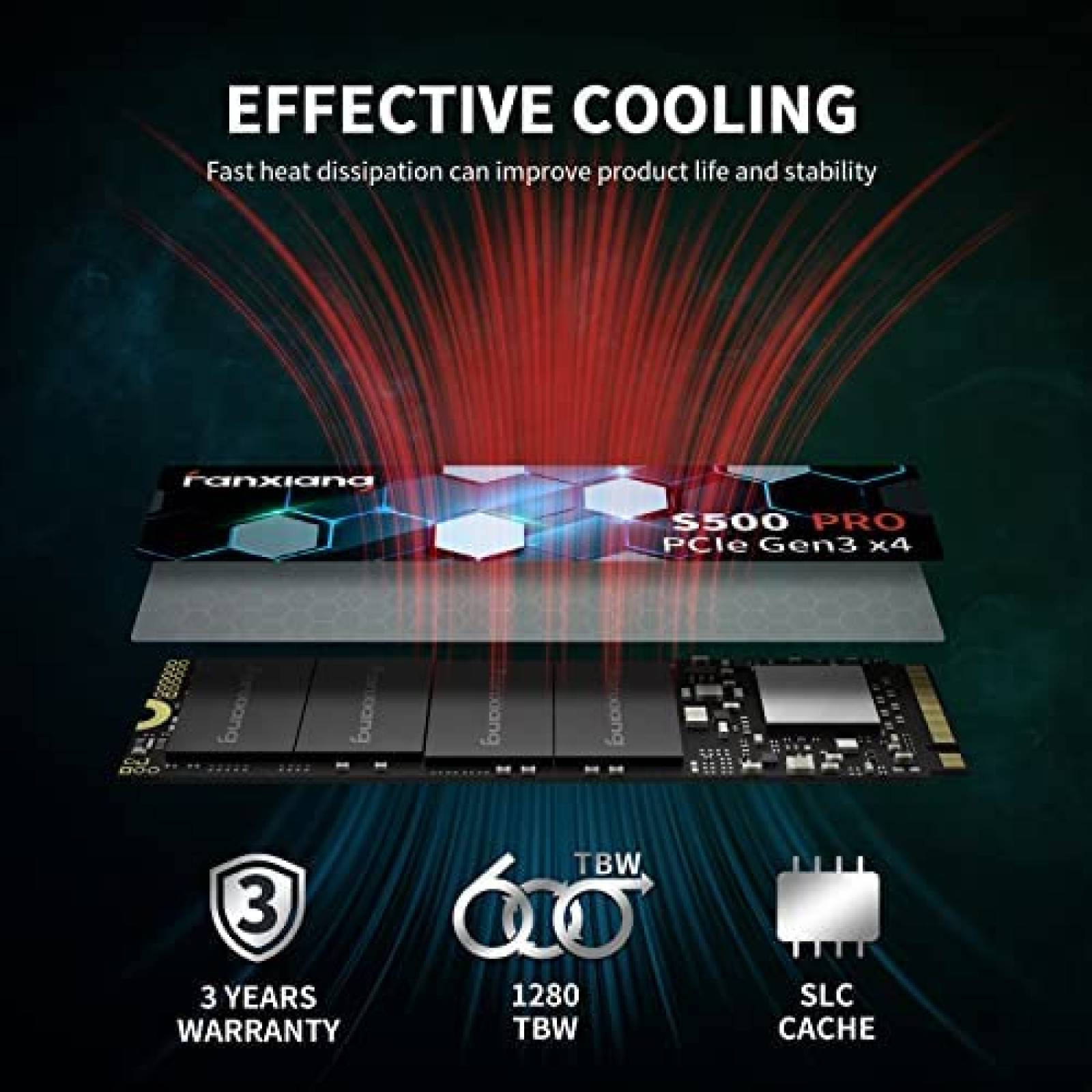 Disco Solido SSD Fanxiang S500 Pro 2TB NVMe M.2 PCIe 3D NAND