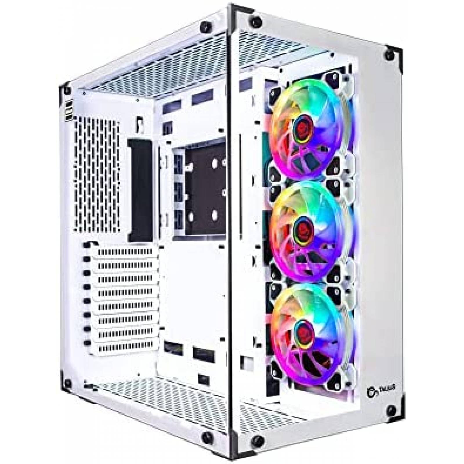 Gabinete PC TALIUS Resistente Vidrio Templado Gamer -Blanco
